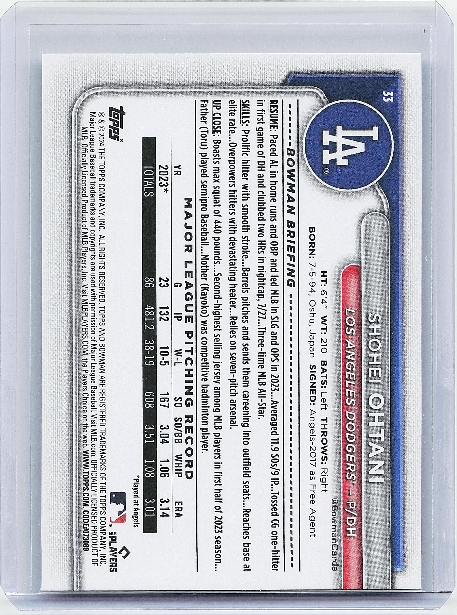 2024 Bowman #33 Shohei Ohtani