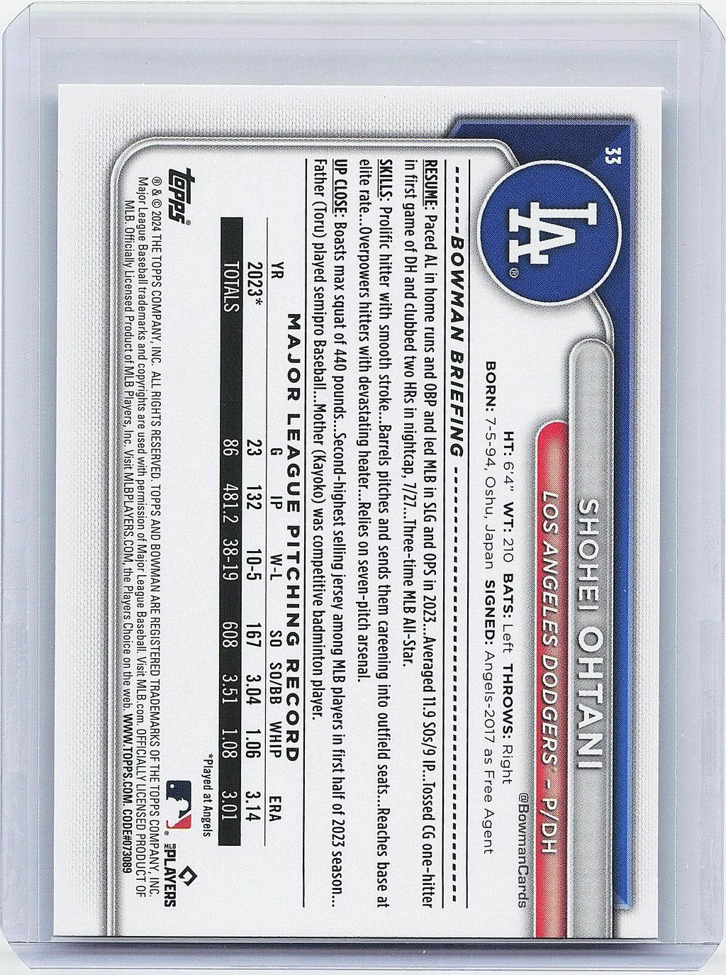 2024 Bowman #33 Shohei Ohtani