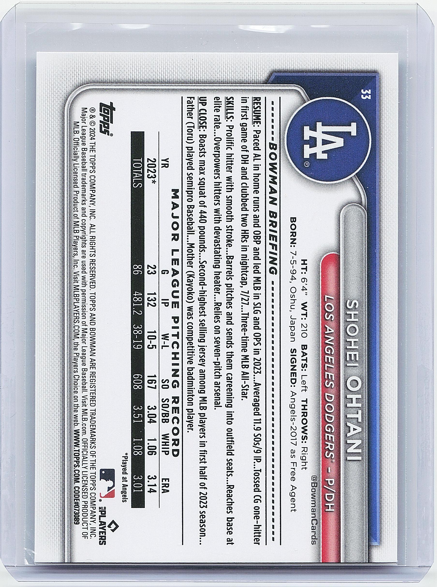 2024 Bowman #33 Shohei Ohtani