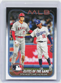 2024 Topps #138 Elites of the Game: Ohtani and Betts Share a Hug Mid-Game