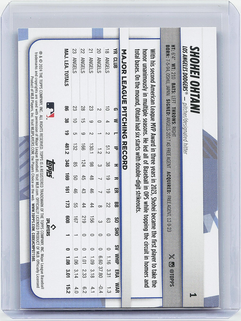 2024 Topps Big League #1 Shohei Ohtani