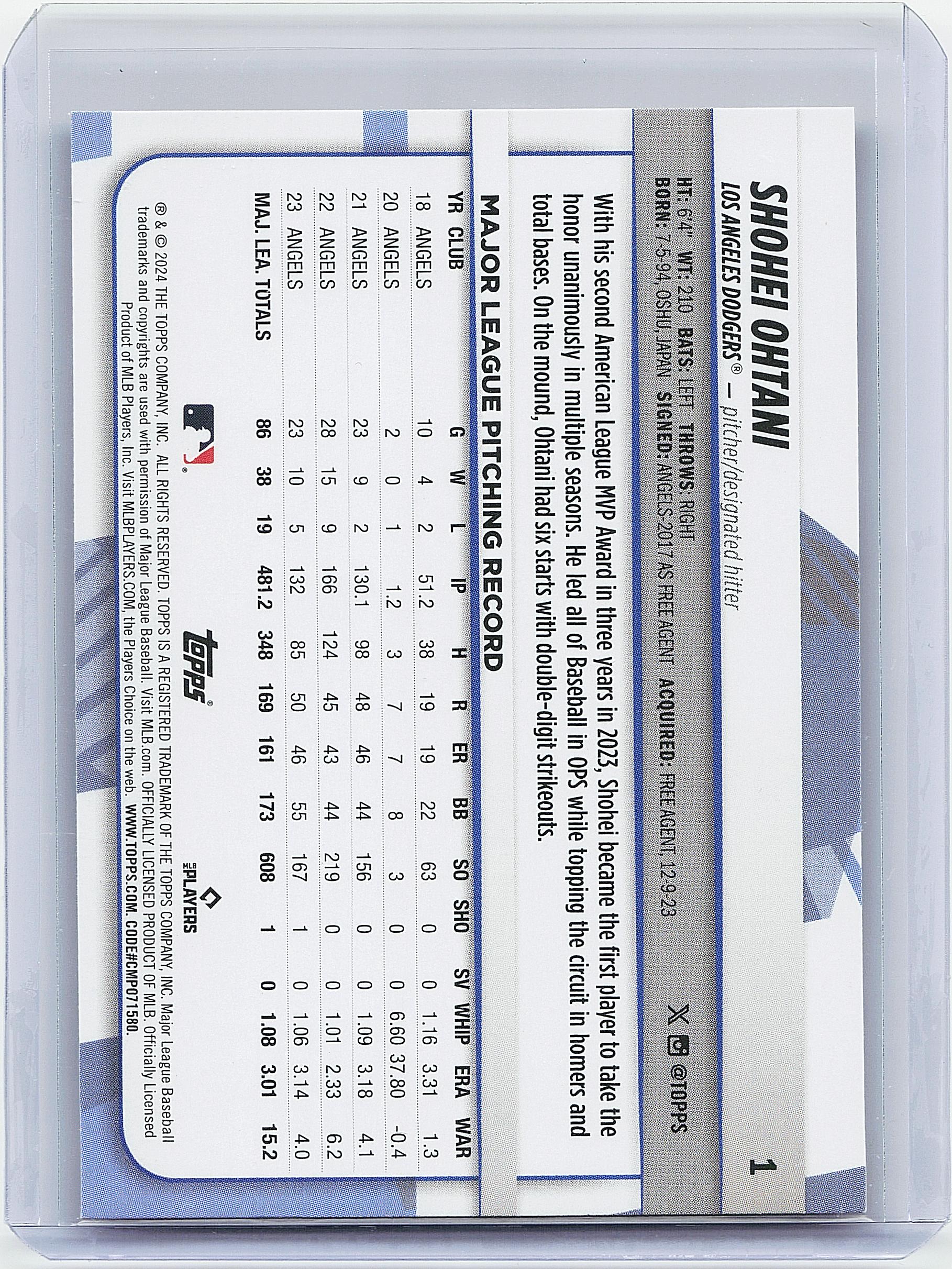 2024 Topps Big League #1 Shohei Ohtani