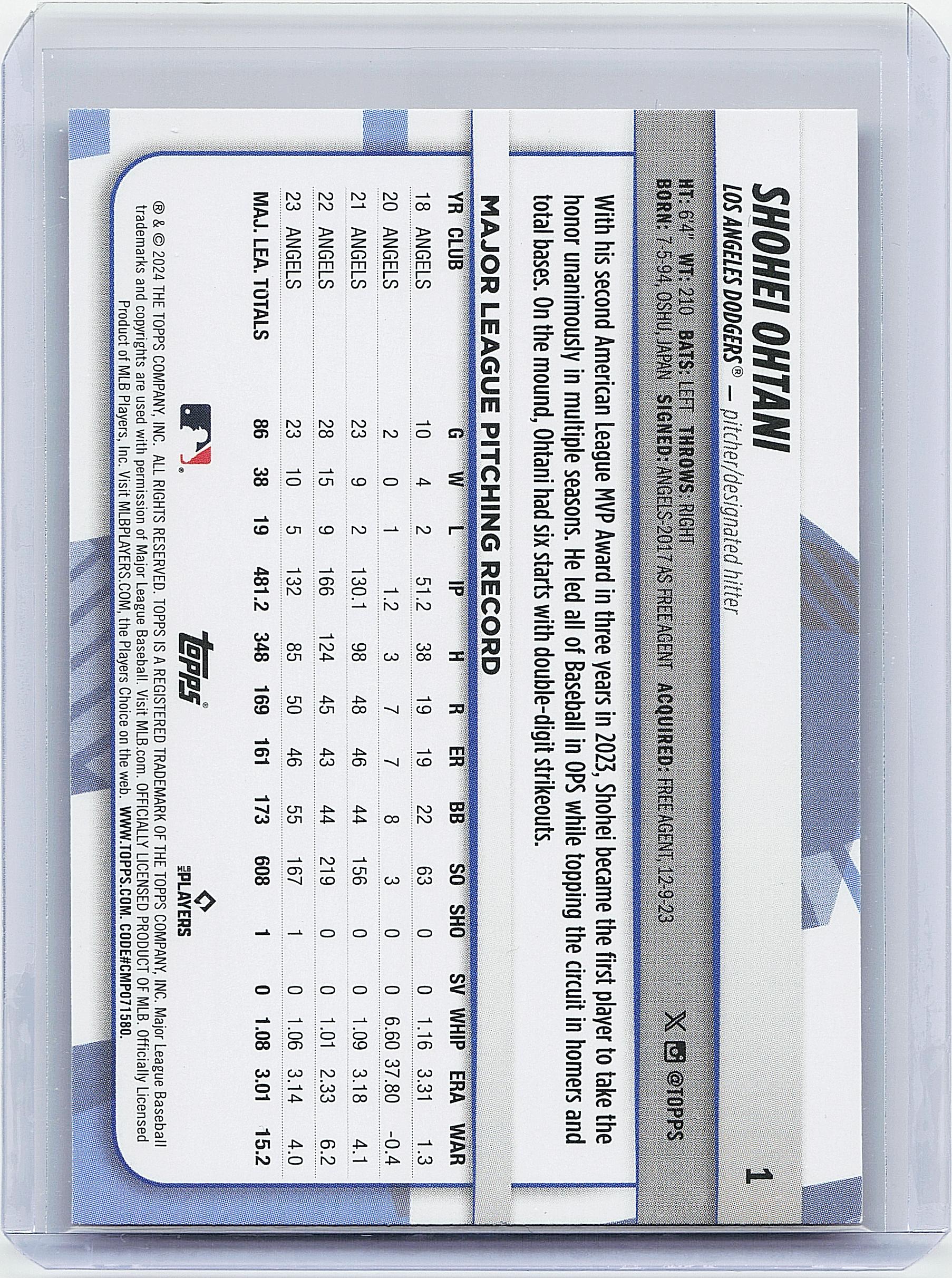 2024 Topps Big League #1 Shohei Ohtani