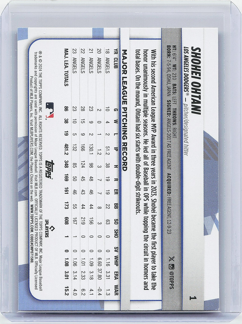 2024 Topps Big League #1 Shohei Ohtani