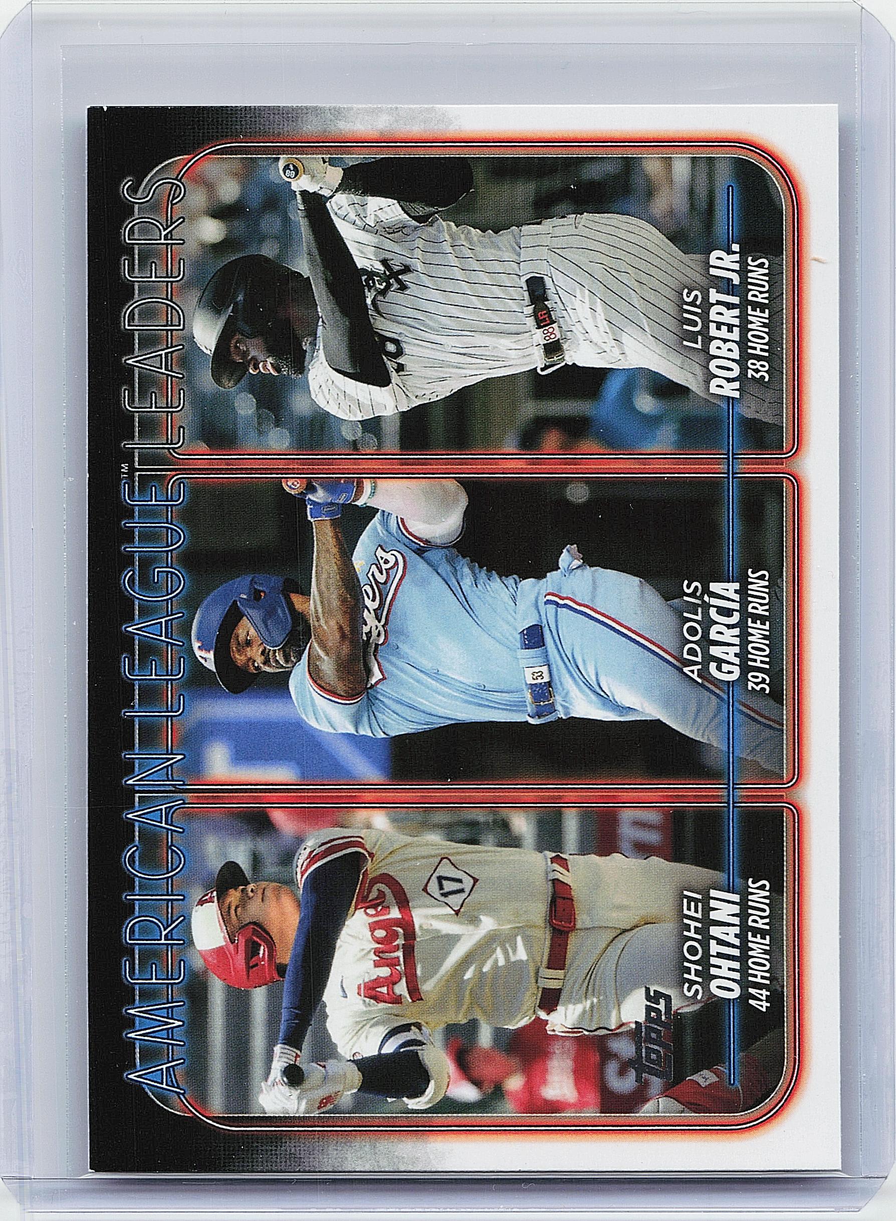 2024 Topps #179 AL Leaders Home Runs (Shohei Ohtani / García / Robert Jr.)