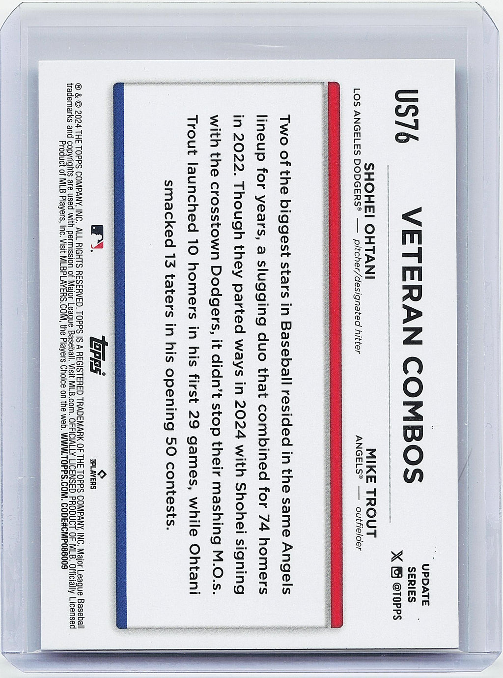 2024 Topps Update #US76 How You Been? (Shohei Ohtani / Mike Trout)