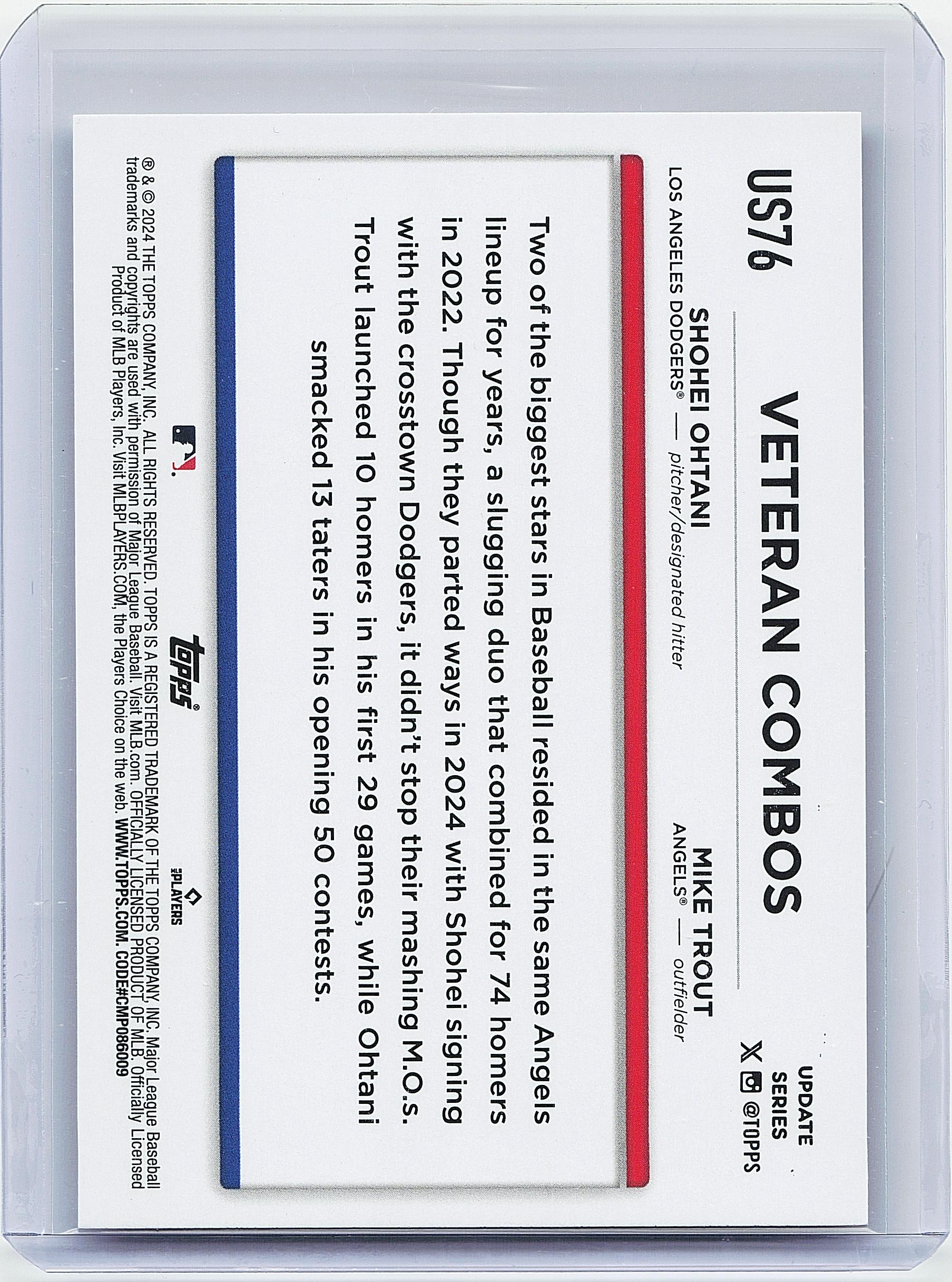2024 Topps Update #US76 How You Been? (Shohei Ohtani / Mike Trout)