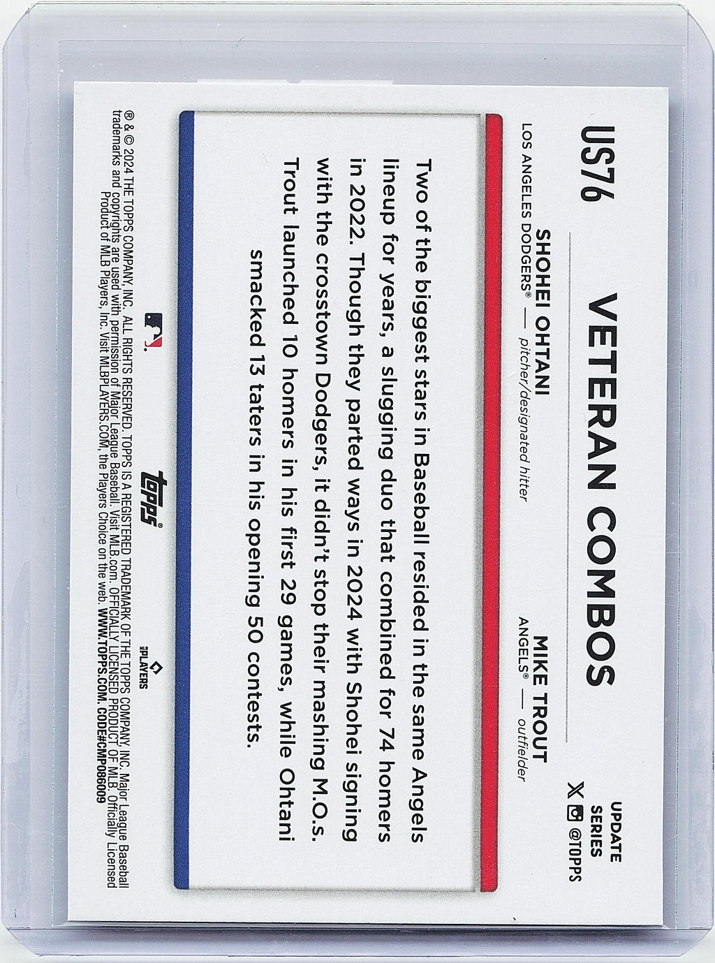2024 Topps Update #US76 How You Been? (Shohei Ohtani / Mike Trout)