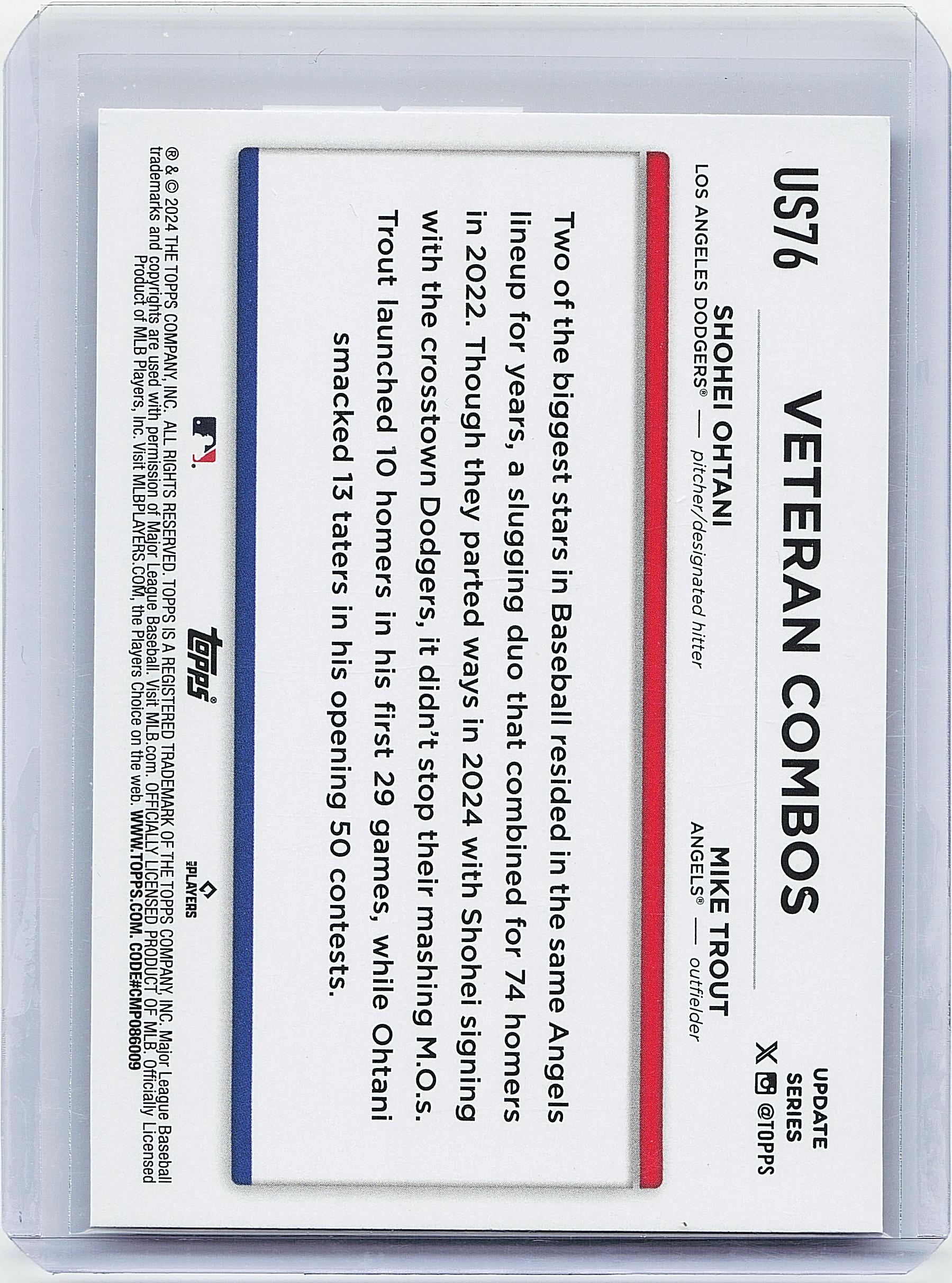 2024 Topps Update #US76 How You Been? (Shohei Ohtani / Mike Trout)