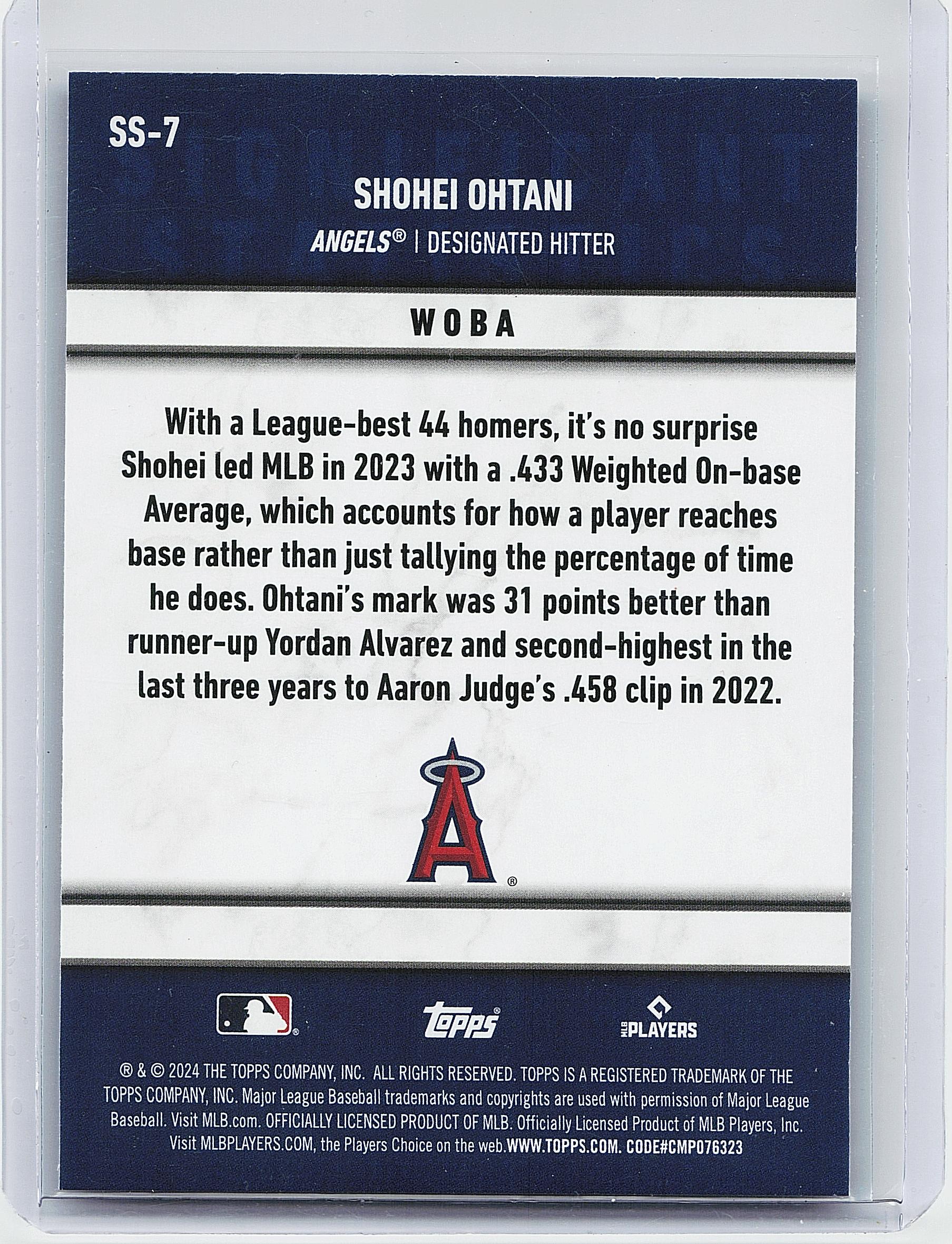 2024 Topps #SS-7 Shohei Ohtani Significant Statistics