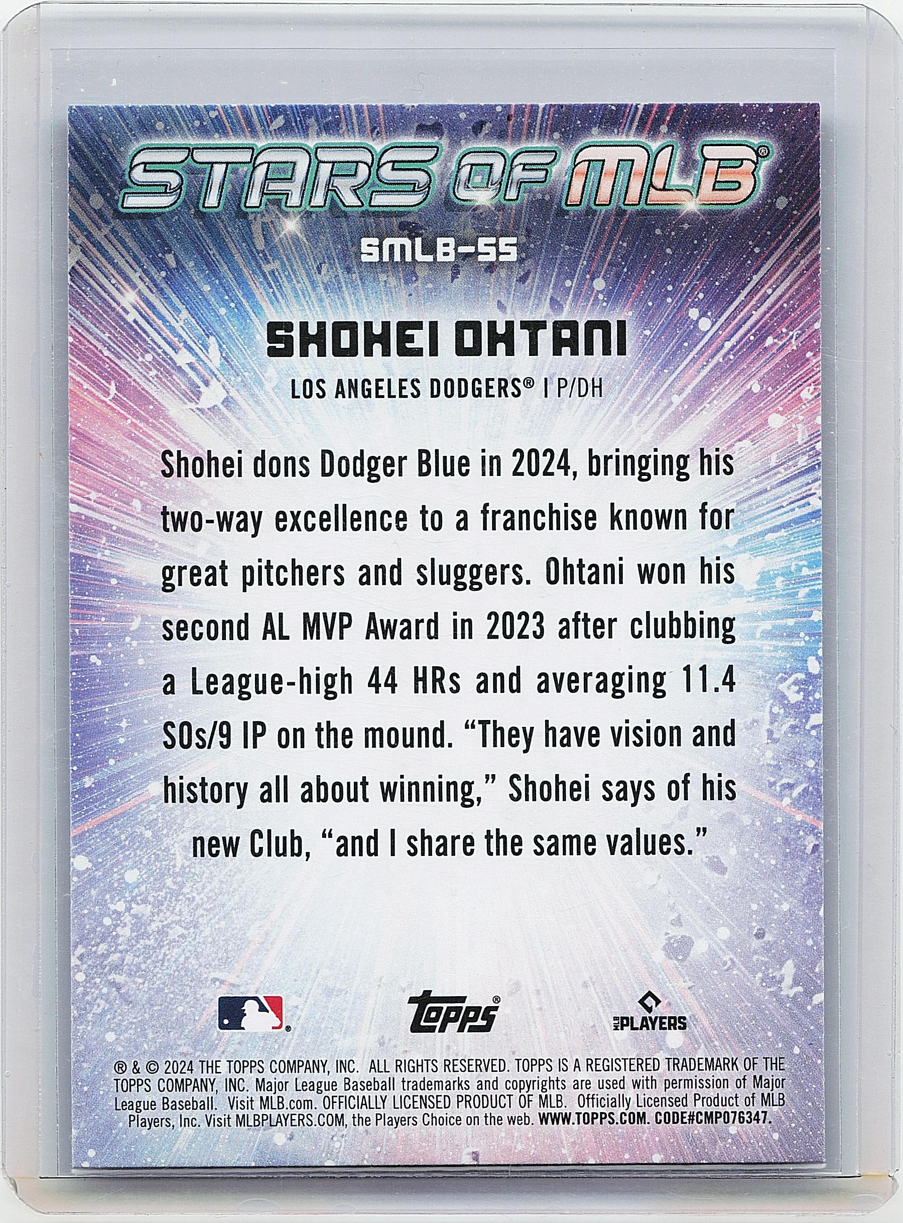 2024 Topps #SMLB-55 Shohei Ohtani Stars of MLB