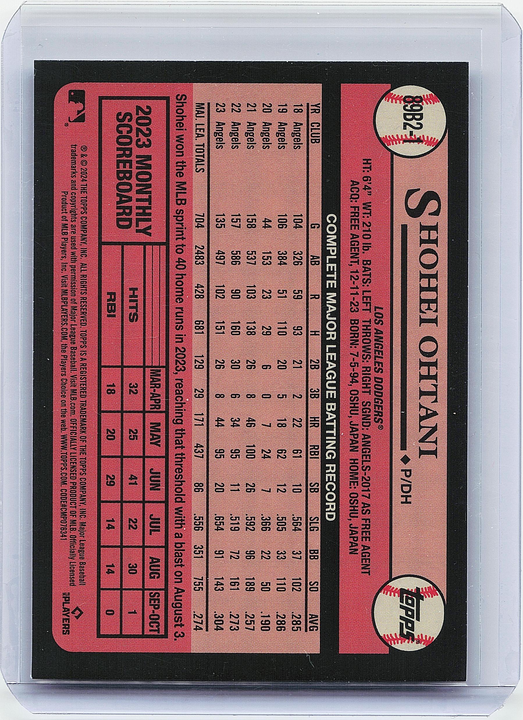 2024 Topps #89B2-1 Shohei Ohtani 1989 Topps Baseball 35th (Series Two)