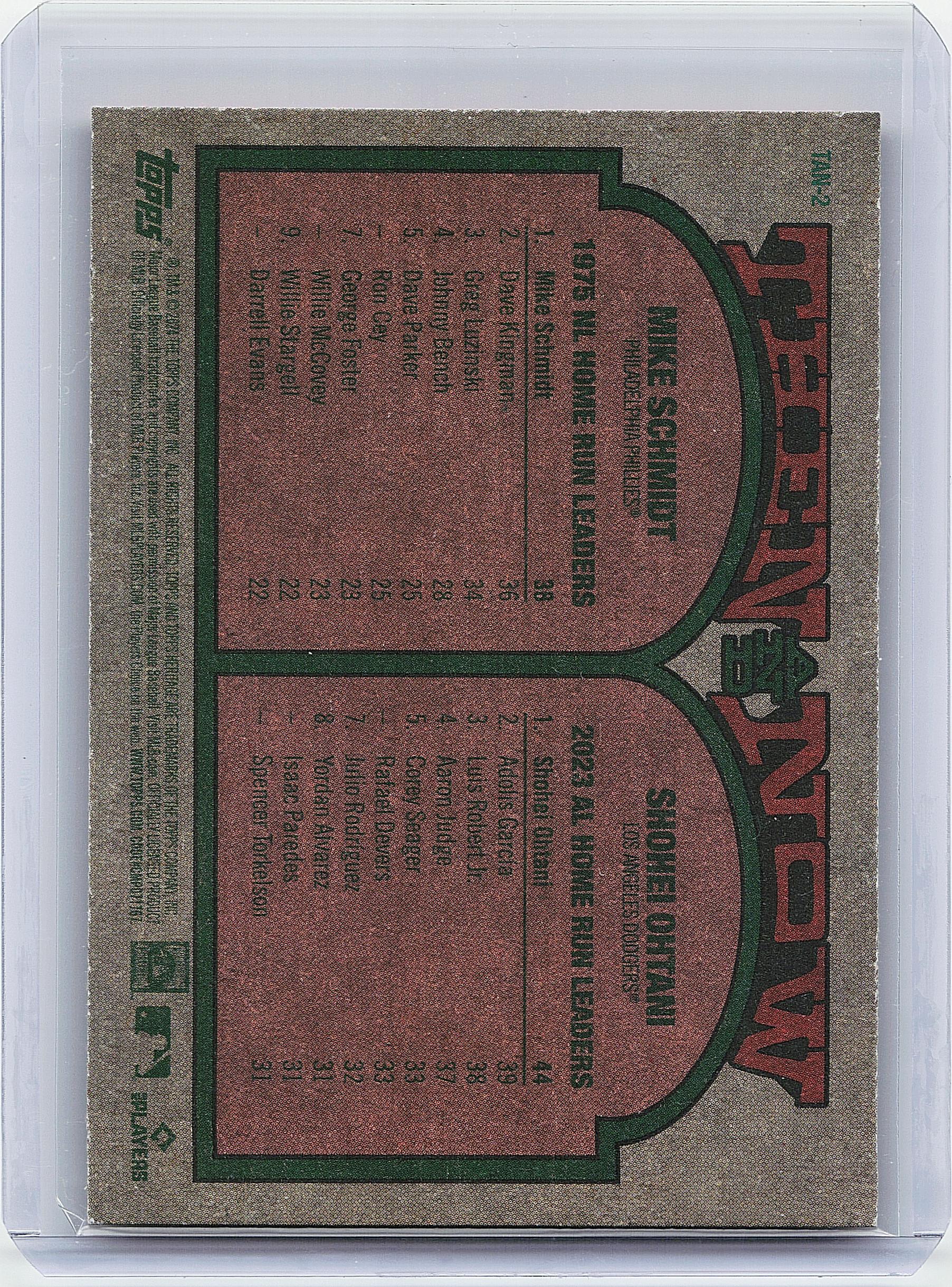 2024 Topps Heritage #TAN-2 Mike Schmidt / Shohei Ohtani Then and Now