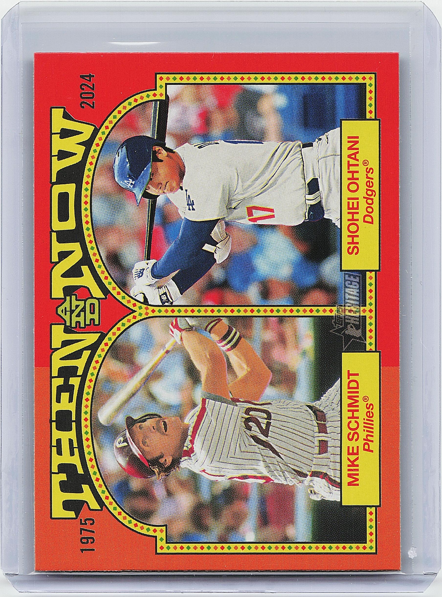 2024 Topps Heritage #TAN-2 Mike Schmidt / Shohei Ohtani Then and Now
