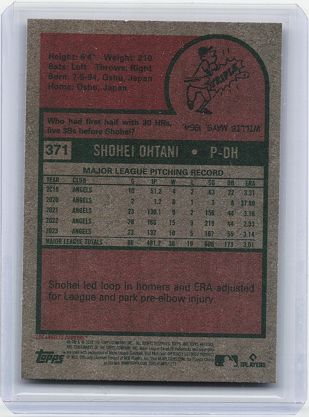 2024 Topps Heritage #371 Shohei Ohtani
