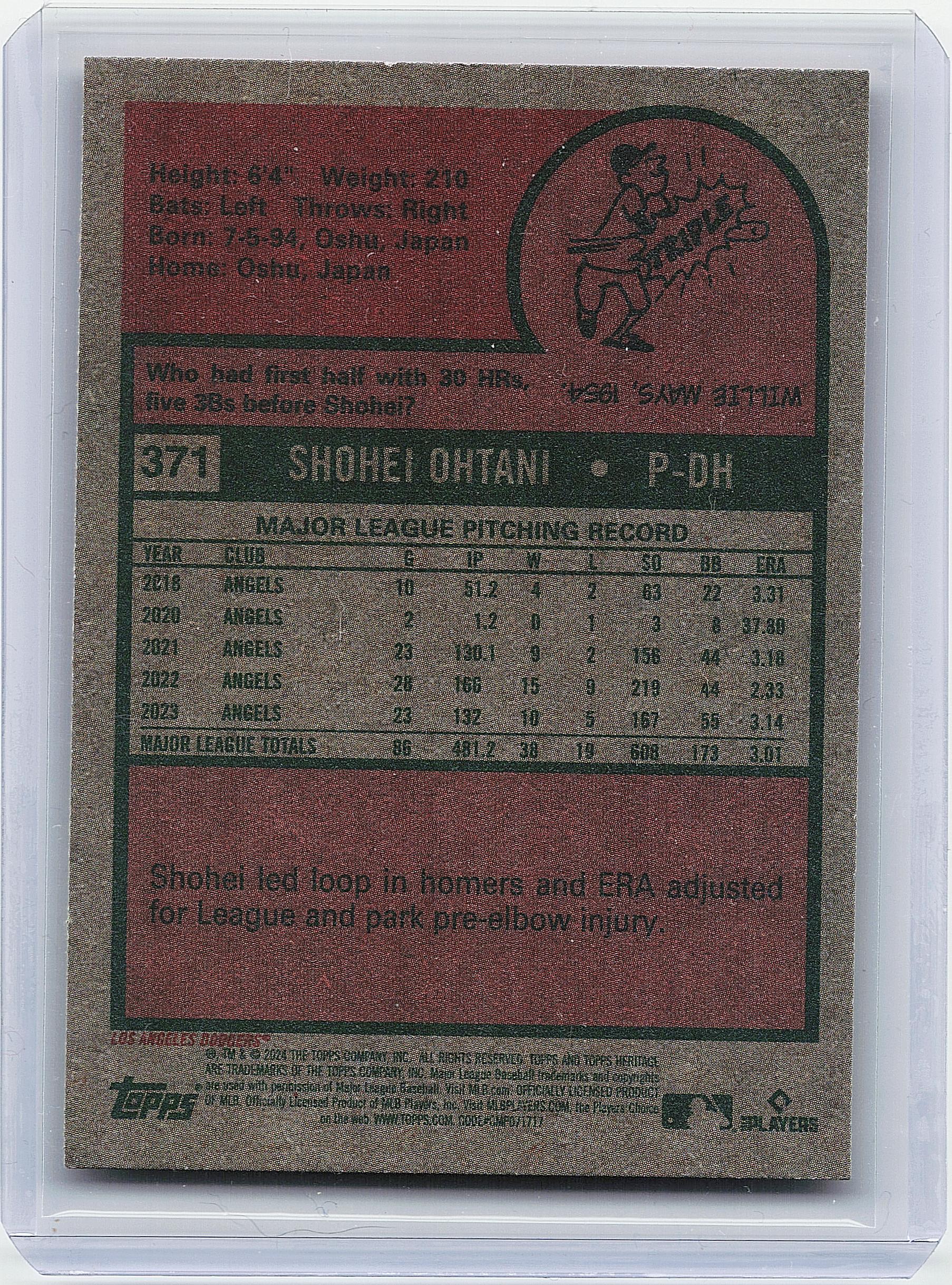 2024 Topps Heritage #371 Shohei Ohtani