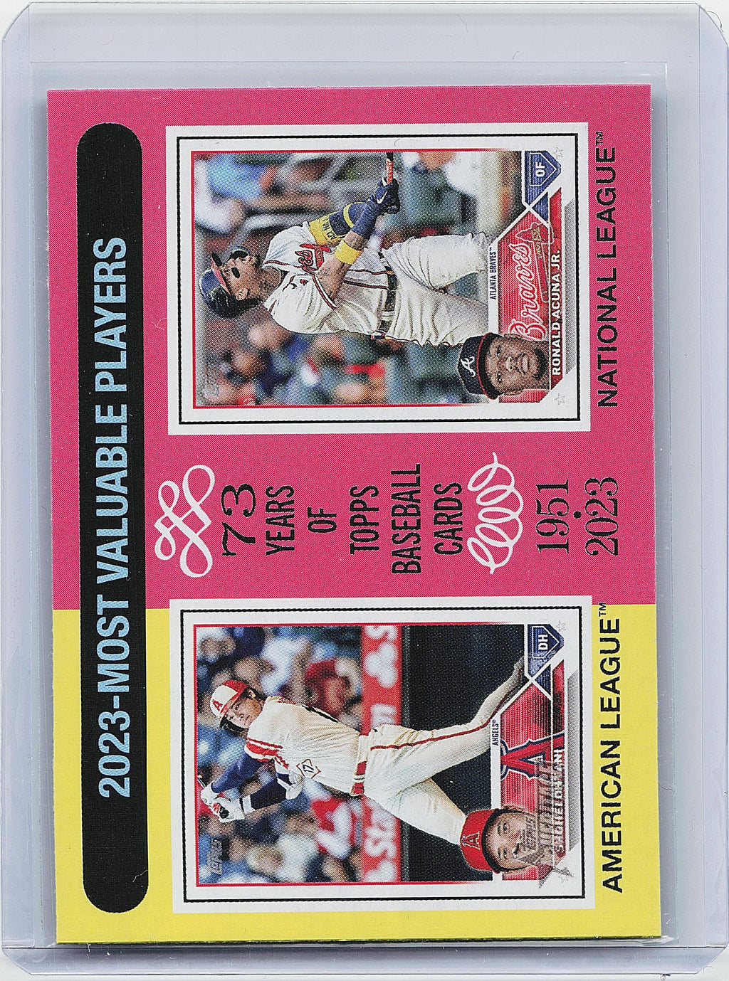 2024 Topps Heritage #204 2023 MVPs (Shohei Ohtani / Ronald Acuña Jr.)