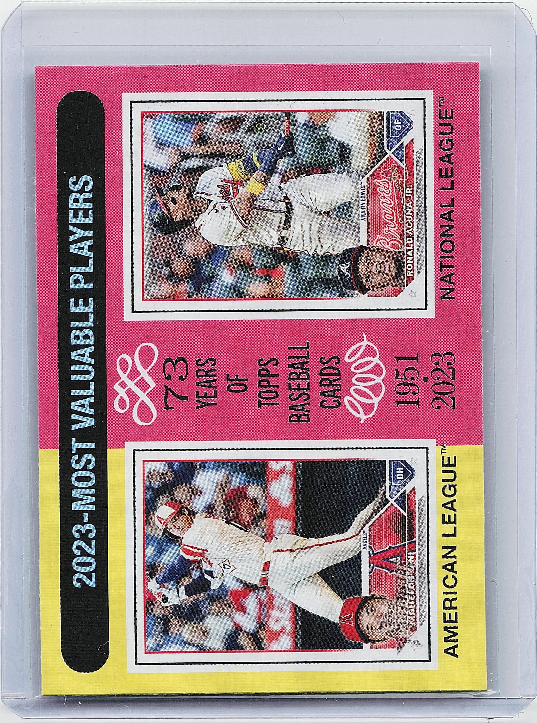 2024 Topps Heritage #204 2023 MVPs (Shohei Ohtani / Ronald Acuña Jr.)