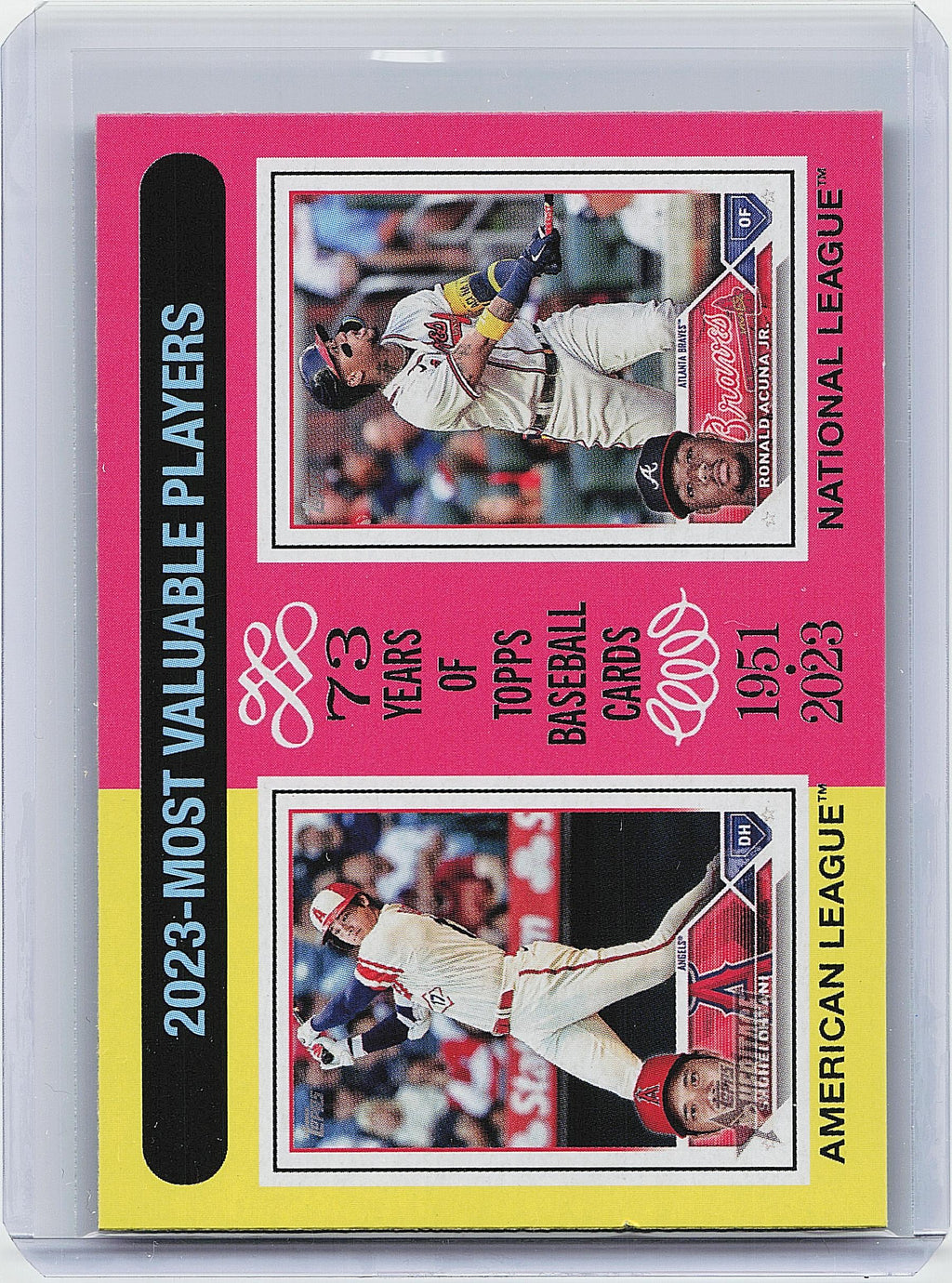 2024 Topps Heritage #204 2023 MVPs (Shohei Ohtani / Ronald Acuña Jr.)