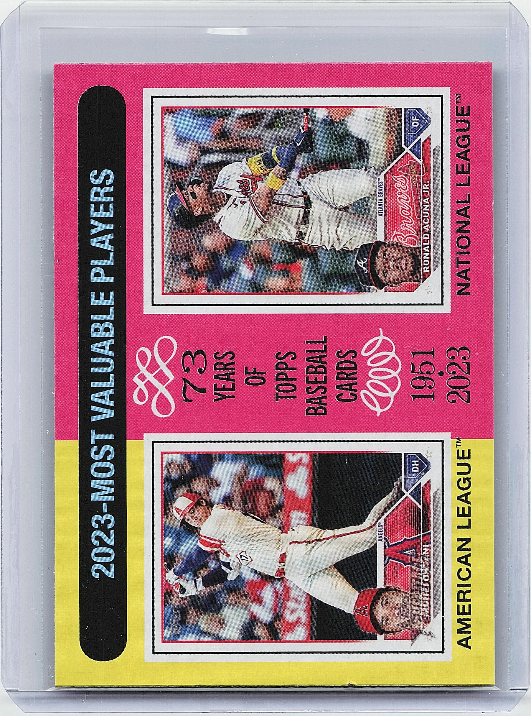 2024 Topps Heritage #204 2023 MVPs (Shohei Ohtani / Ronald Acuña Jr.)