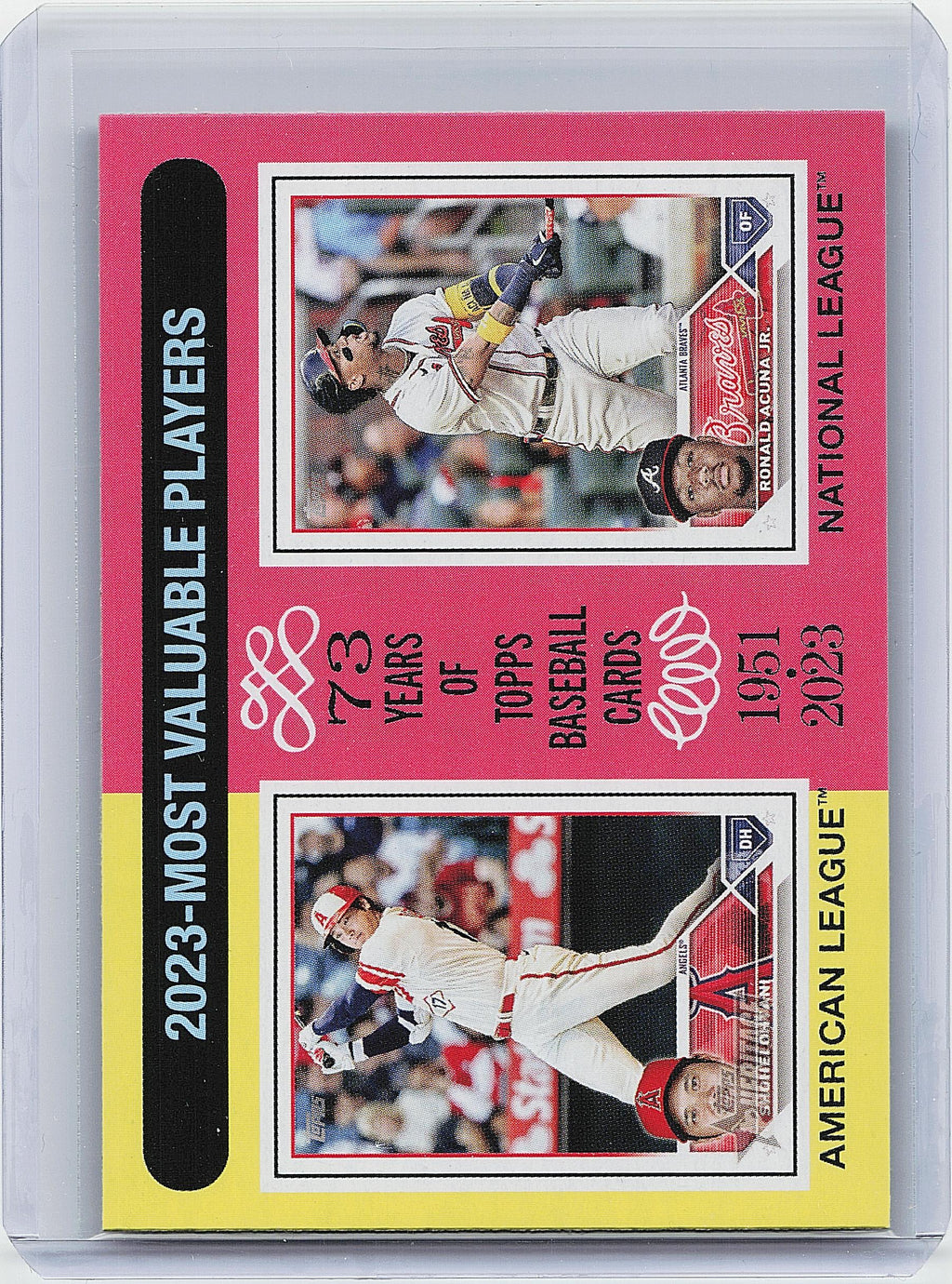 2024 Topps Heritage #204 2023 MVPs (Shohei Ohtani / Ronald Acuña Jr.)