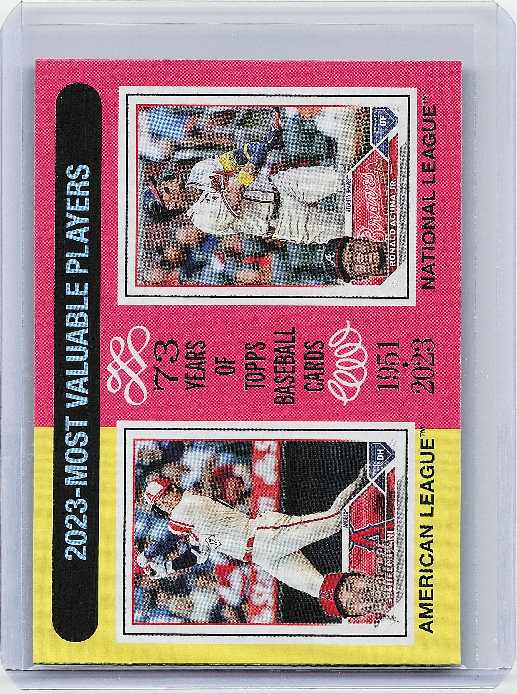 2024 Topps Heritage #204 2023 MVPs (Shohei Ohtani / Ronald Acuña Jr.)