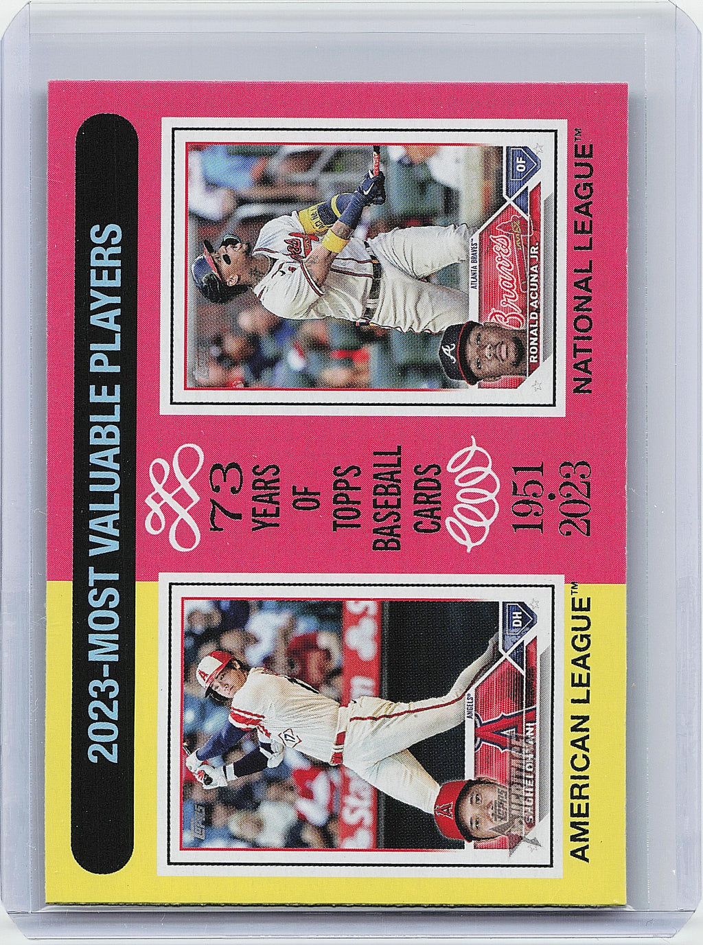 2024 Topps Heritage #204 2023 MVPs (Shohei Ohtani / Ronald Acuña Jr.)