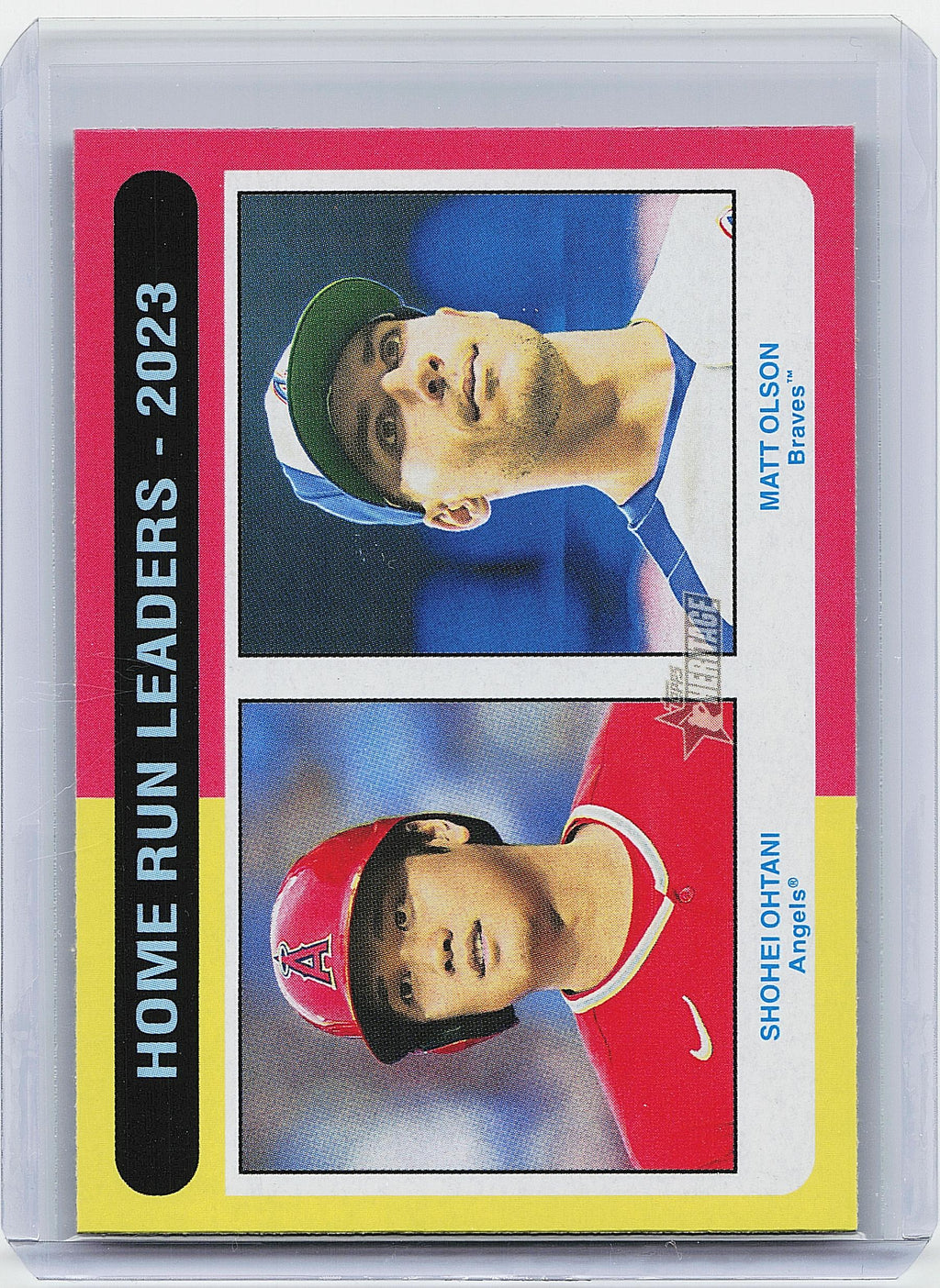 2024 Topps Heritage #307 Home Run Leaders - 2023 (Shohei Ohtani / Matt Olson)