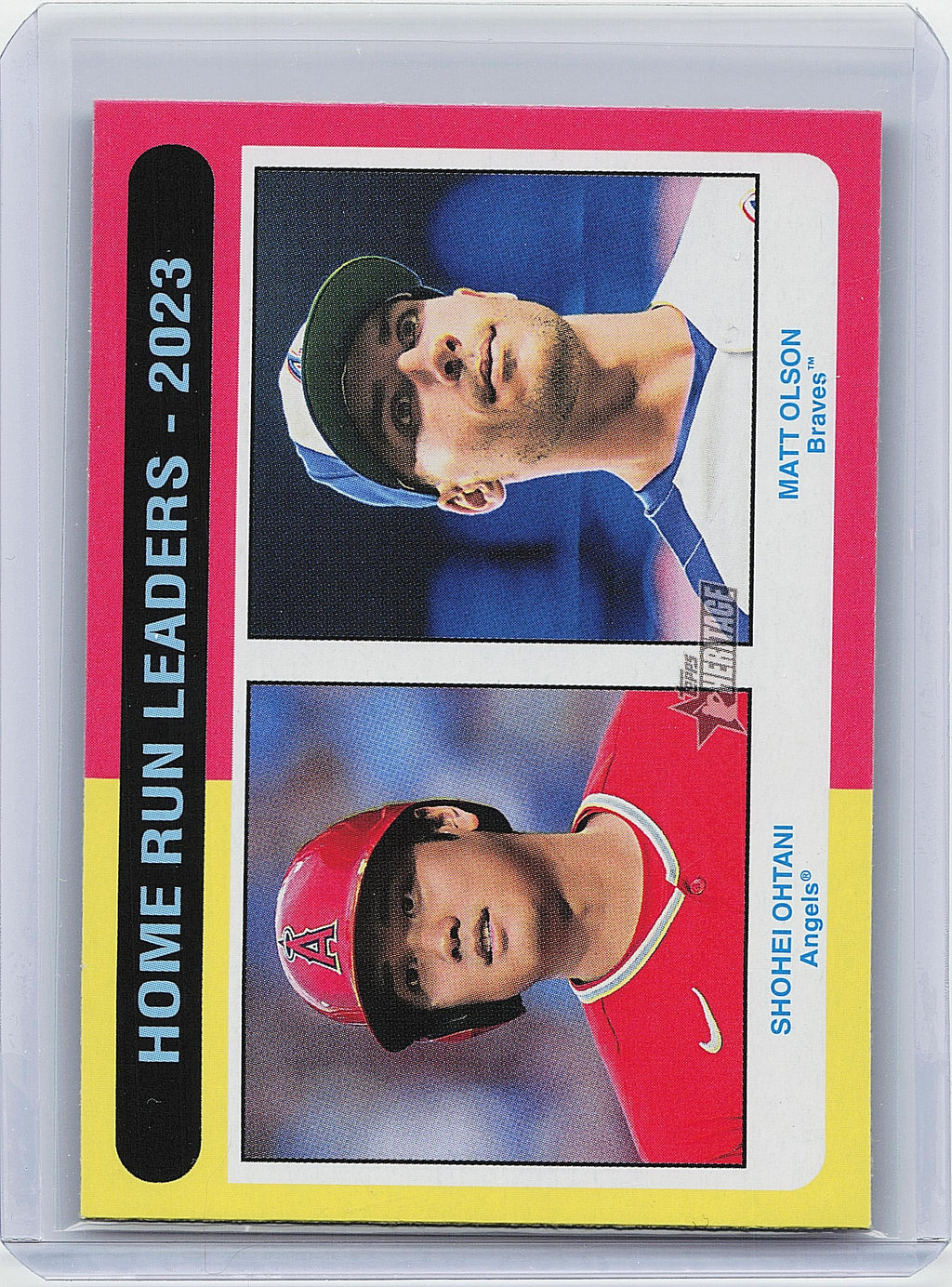 2024 Topps Heritage #307 Home Run Leaders - 2023 (Shohei Ohtani / Matt Olson)