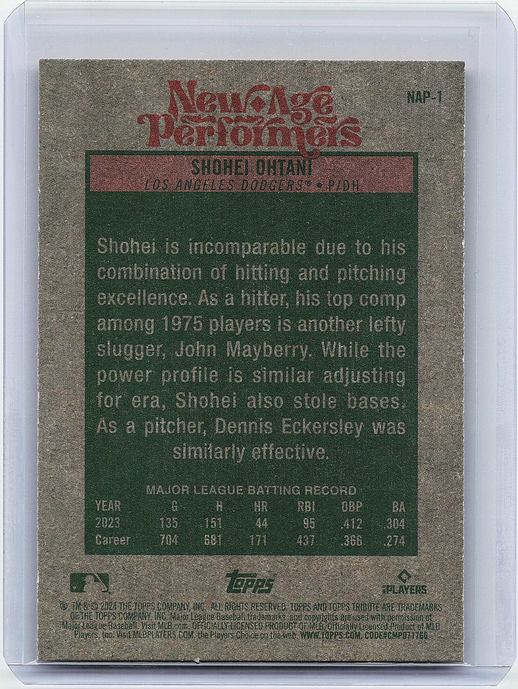 2024 Topps Heritage #NAP-1 Shohei Ohtani New Age Performers