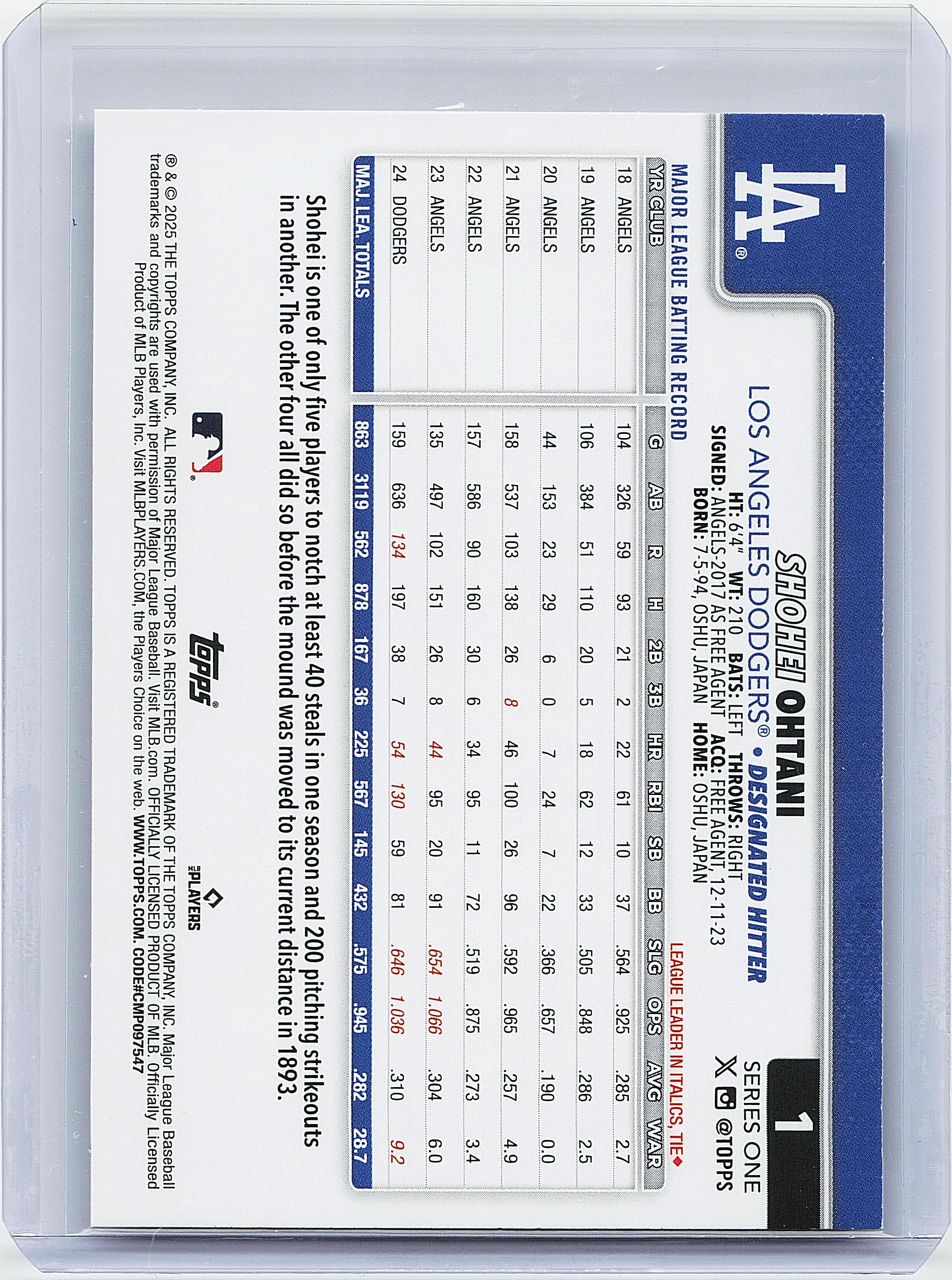 2025 Topps #1 Shohei Ohtani