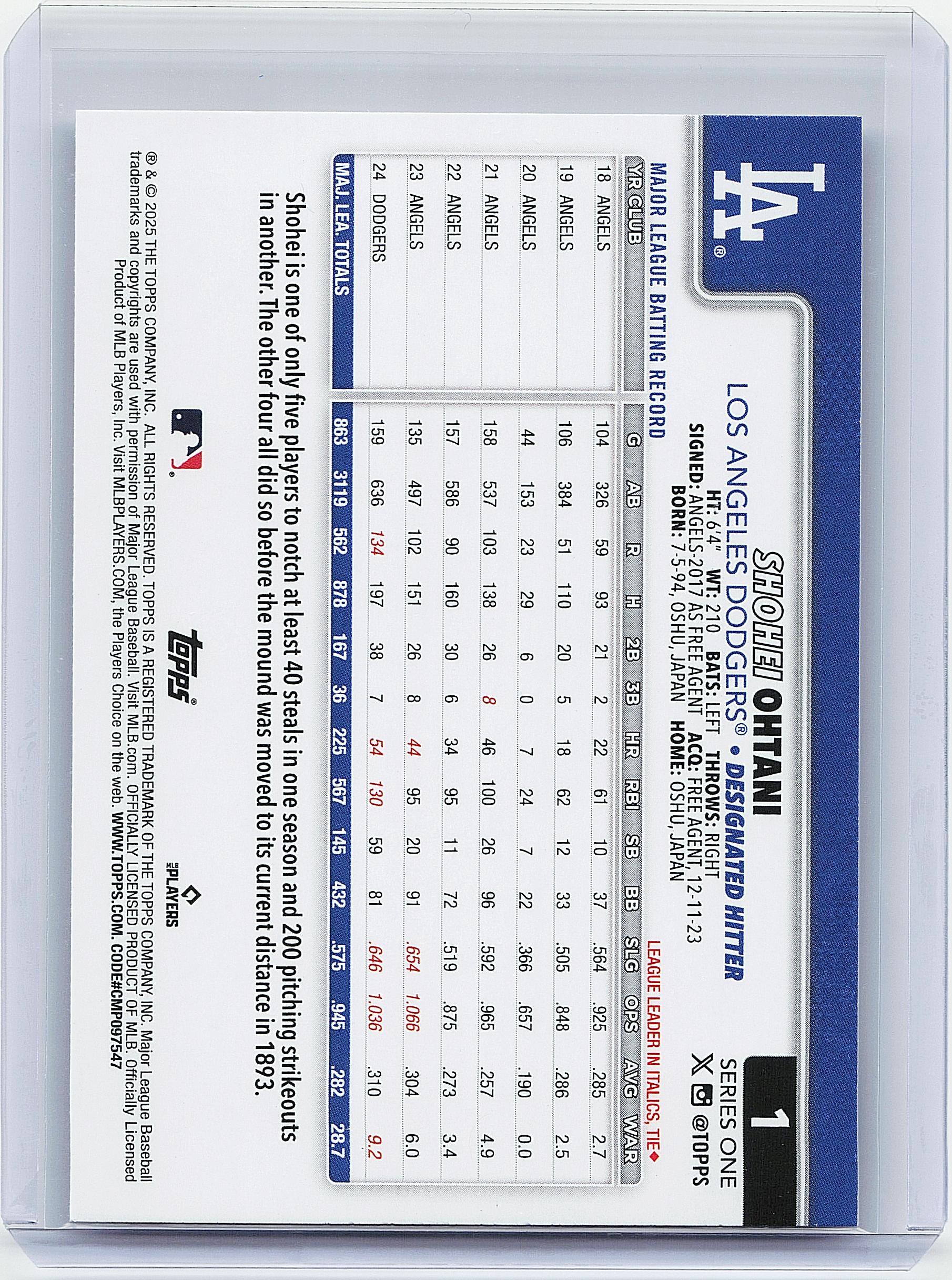 2025 Topps #1 Shohei Ohtani