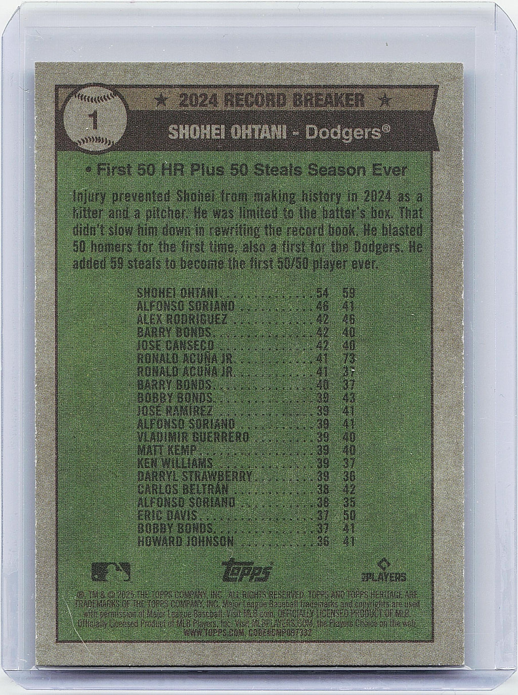 2025 Topps Heritage #1 Shohei Ohtani