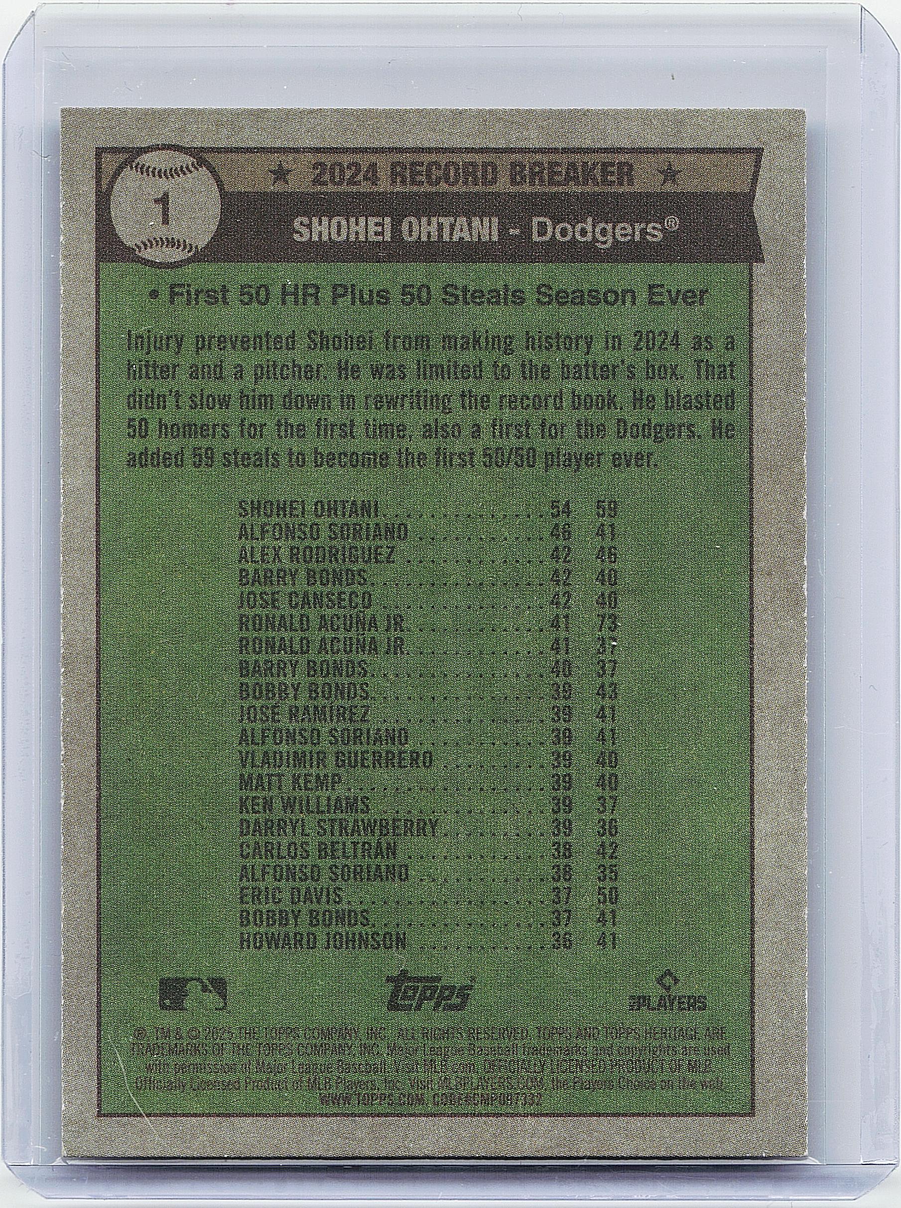 2025 Topps Heritage #1 Shohei Ohtani