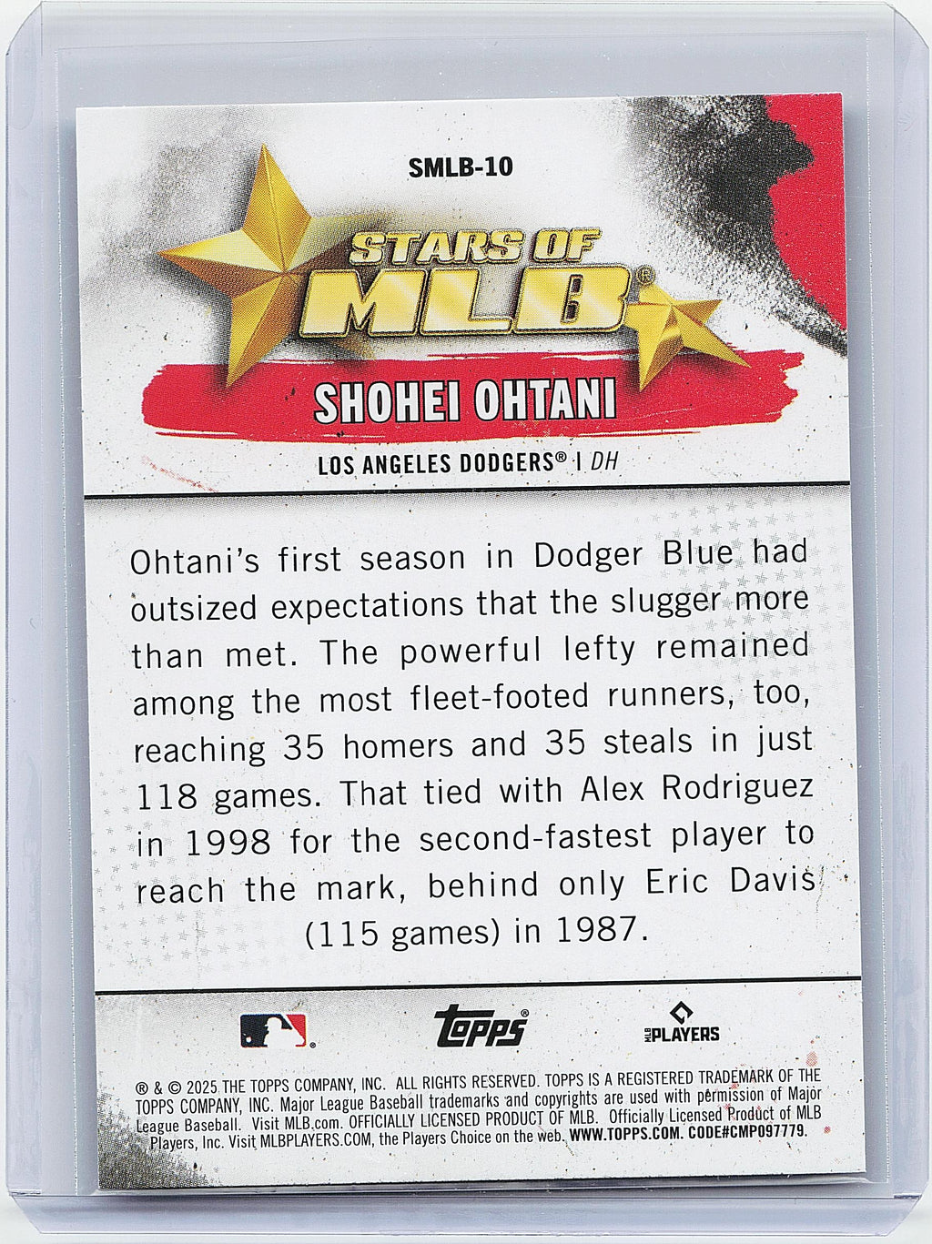 2025 Topps #SMLB-10 Shohei Ohtani Stars of MLB
