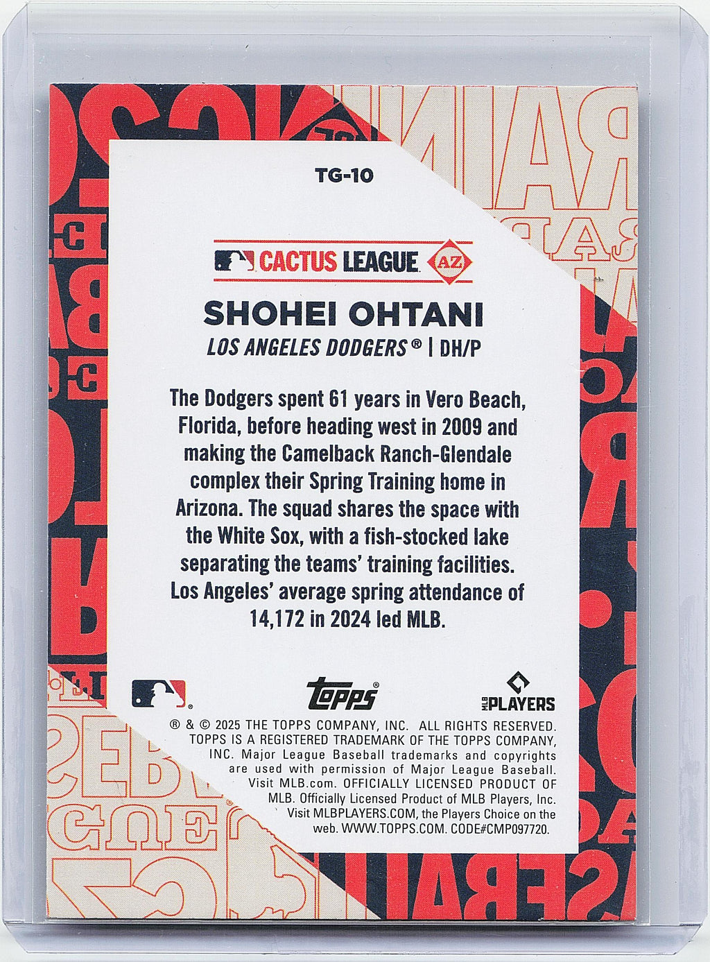 2025 Topps #TG-10 Shohei Ohtani Training Grounds