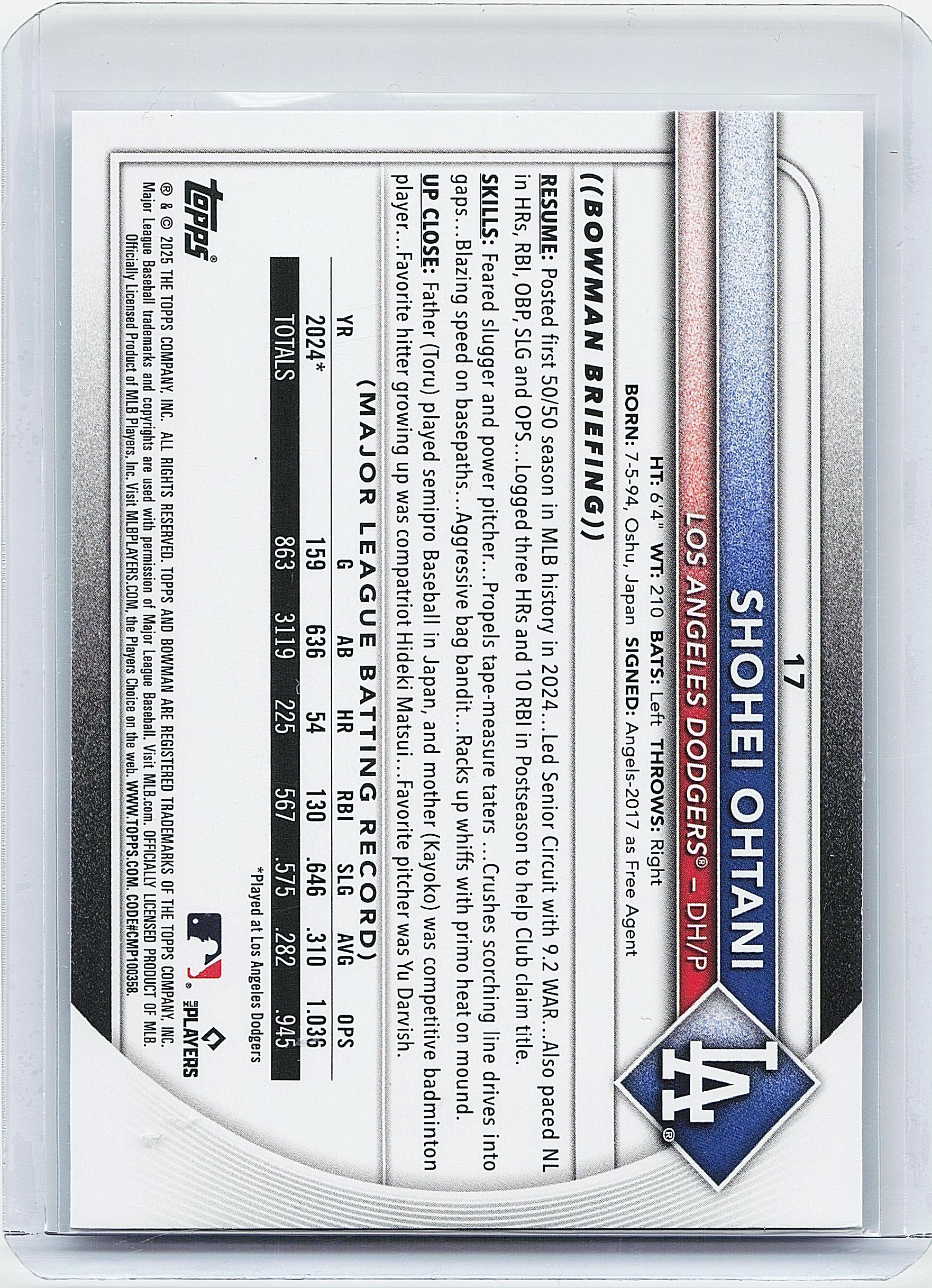 2025 Bowman #17 Shohei Ohtani