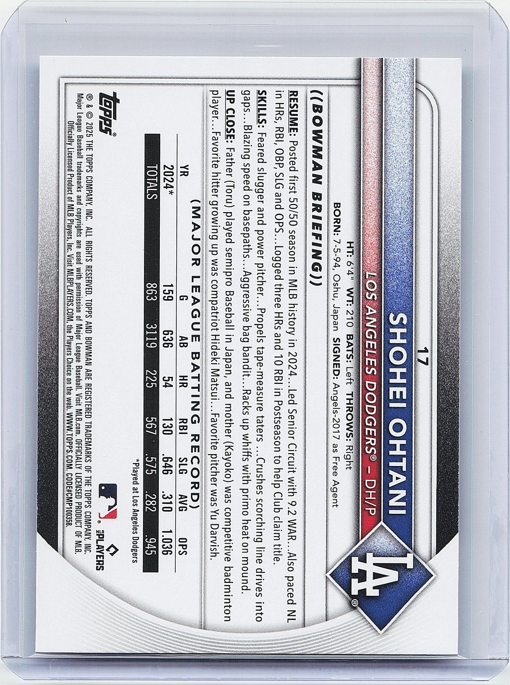 2025 Bowman #17 Shohei Ohtani