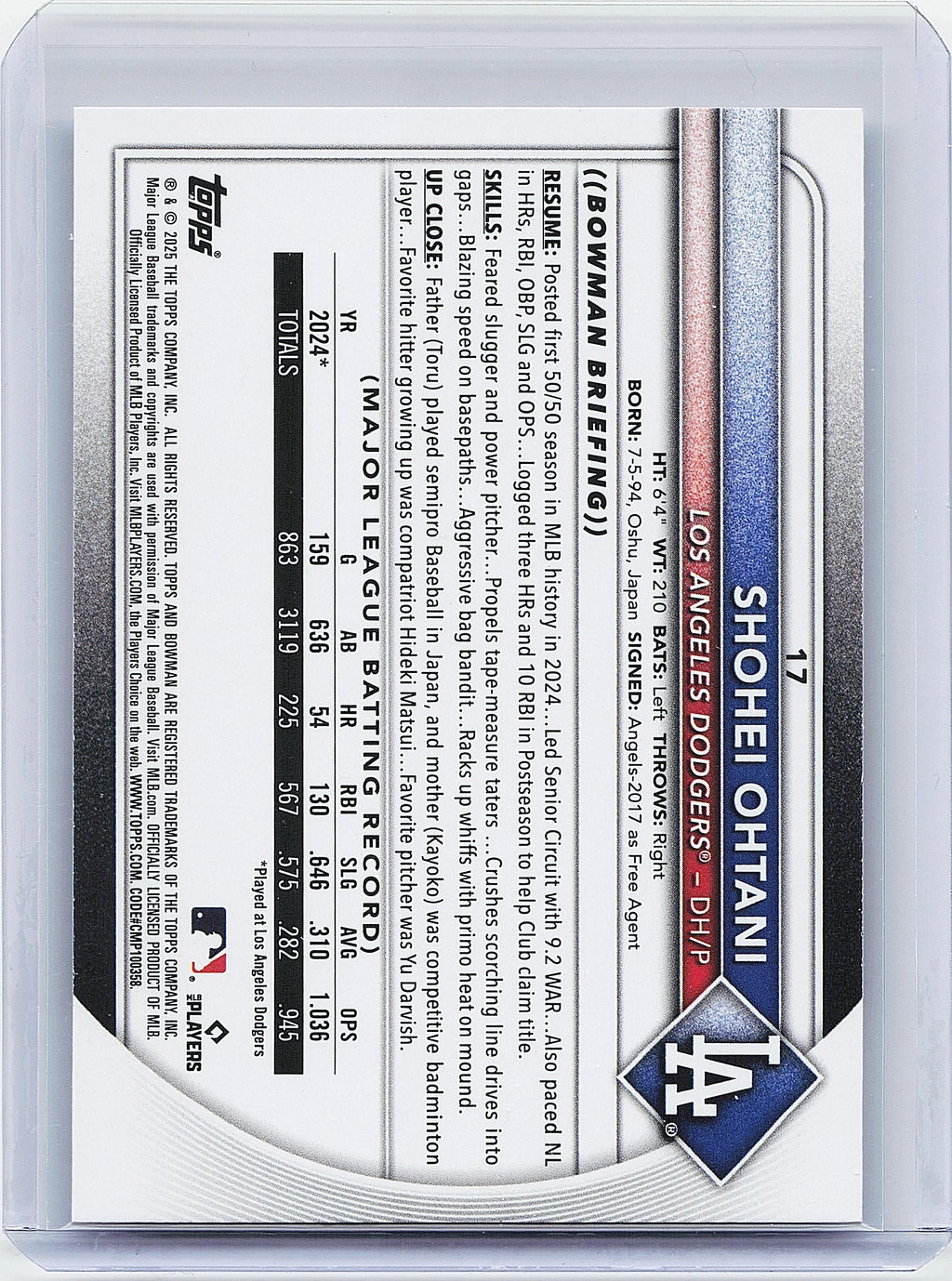 2025 Bowman #17 Shohei Ohtani