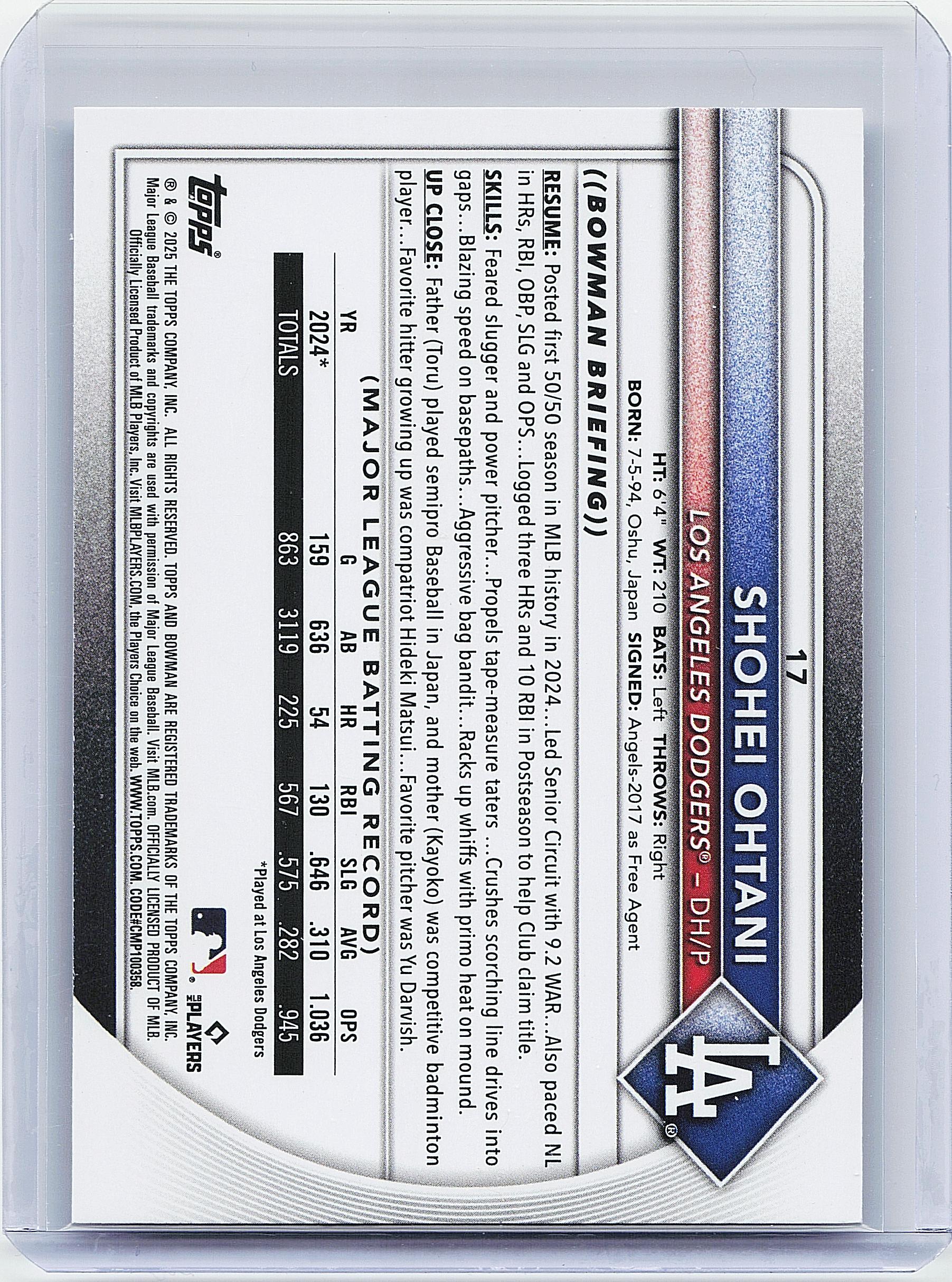 2025 Bowman #17 Shohei Ohtani