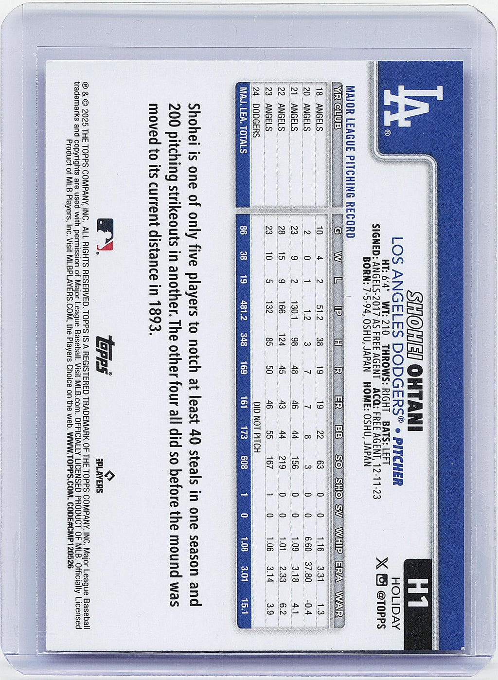 2025 Topps Holiday #H1 Shohei Ohtani