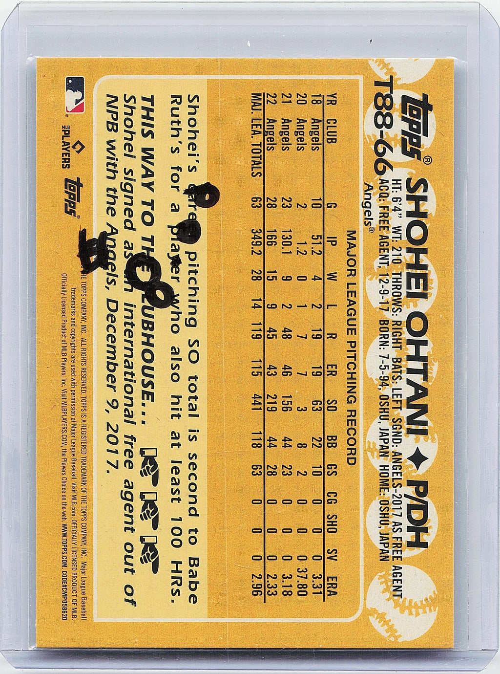 2023 Topps #T88-66 Shohei Ohtani 1988 Topps 35th Anniversary (Series One)
