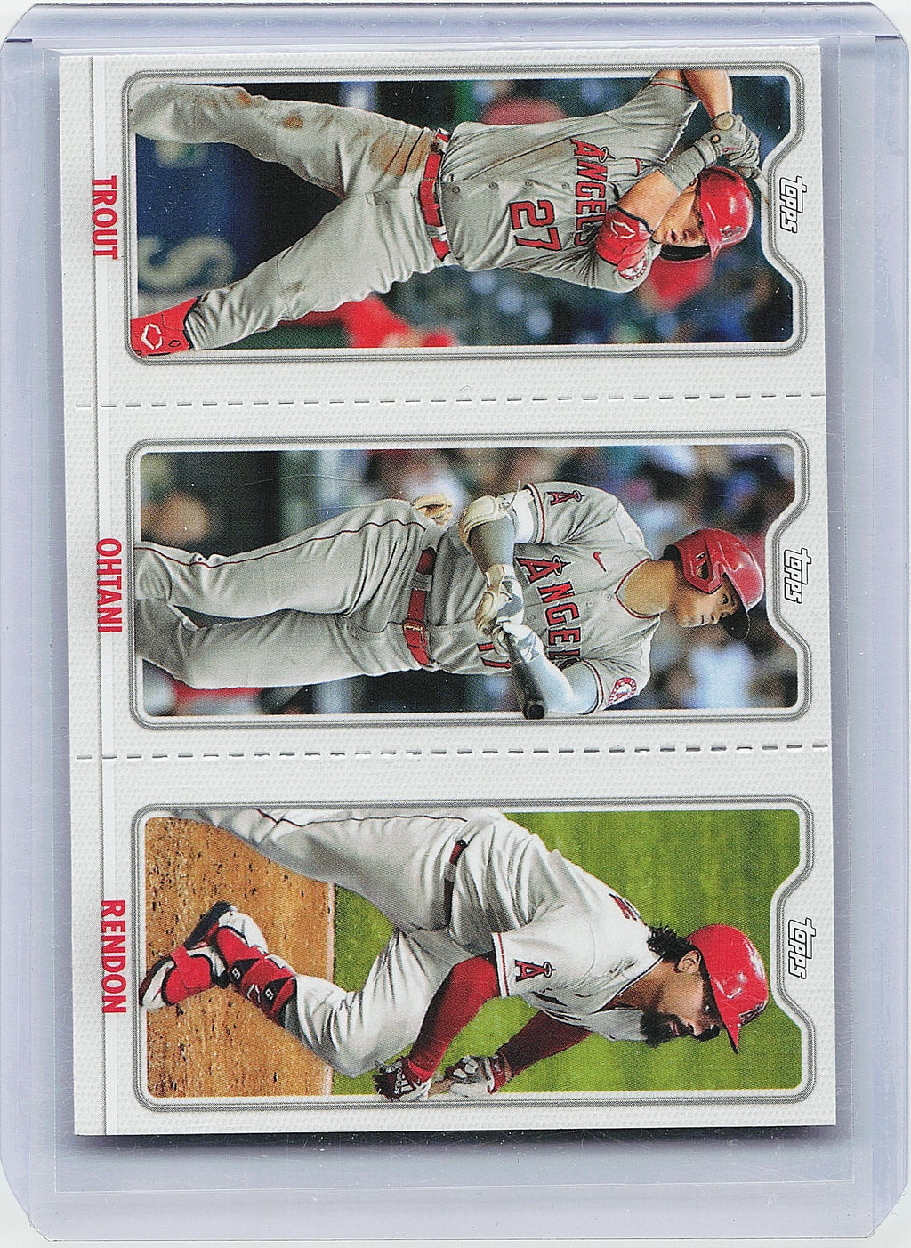 2022 Topps Opening Day #TPC-1A Mike Trout / Shohei Ohtani / Rendon Triple Play