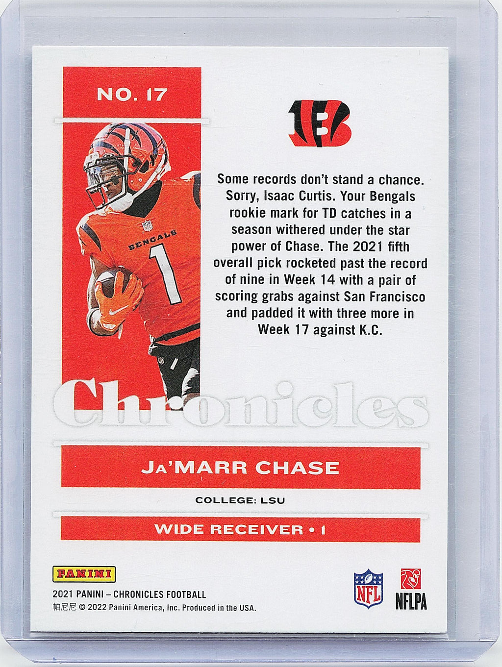 2021 Panini Chronicles #17 Ja'Marr Chase