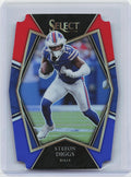2021 Panini Select #106 Stefon Diggs Red and Blue Prizm Die Cut