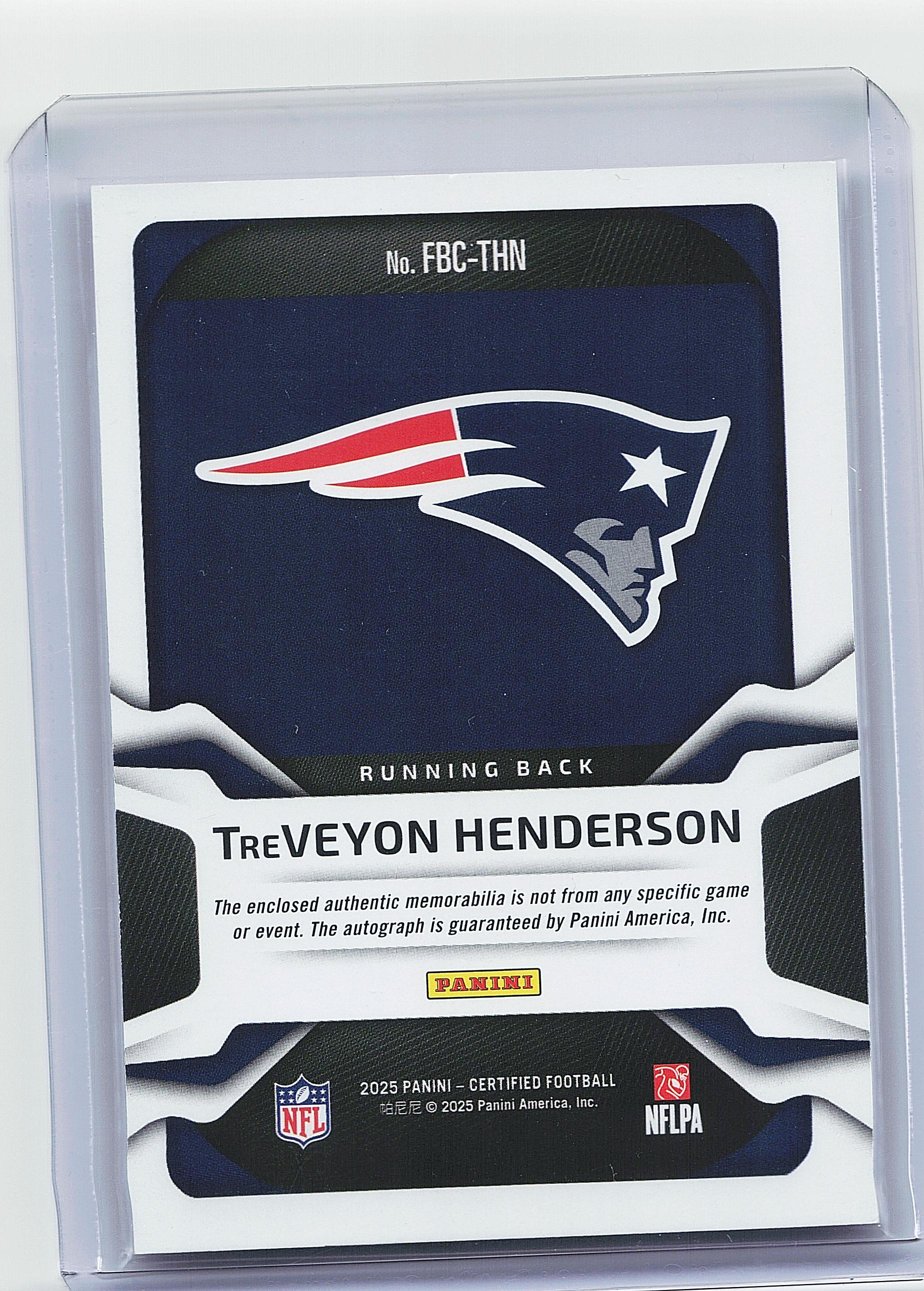 2025 Certified #FBC-THN TreVeyon Henderson Freshman Fabric Signatures Pink #/299