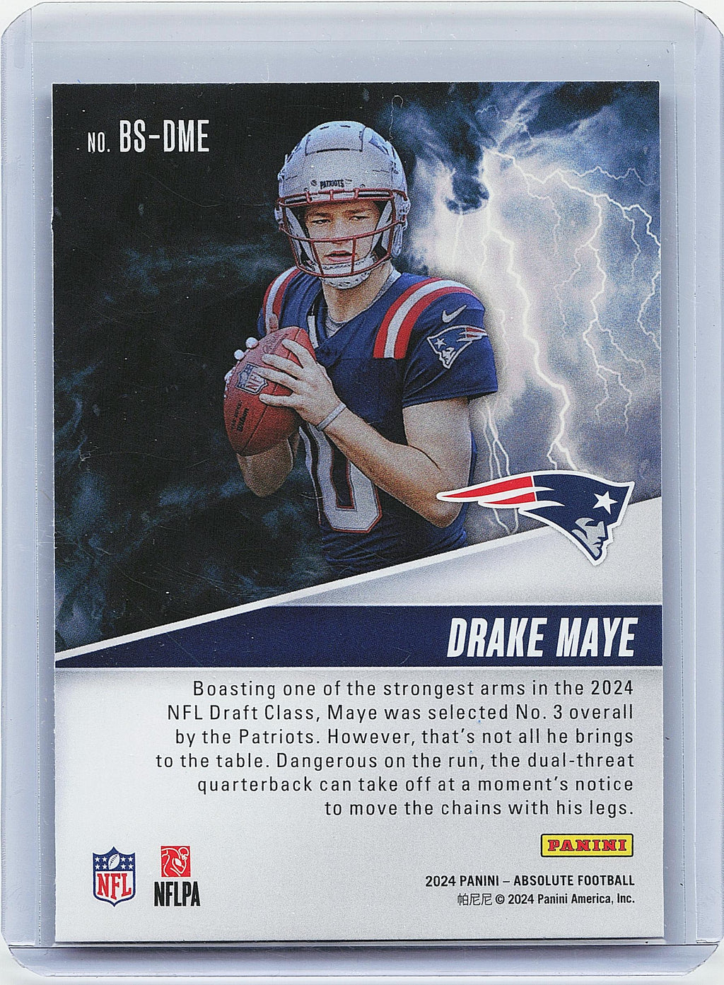 2024 Panini Absolute #BS-DME Drake Maye By Storm