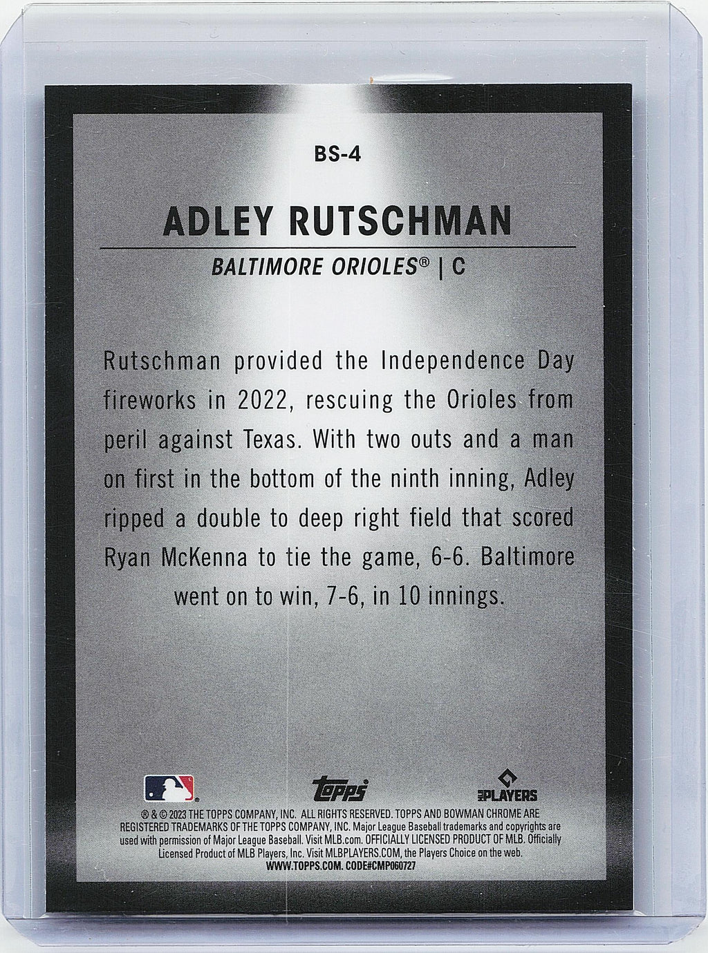 2023 Bowman #BS-4 Adley Rutschman Bowman Spotlights