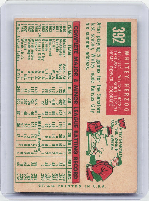 1959 Topps #392 Whitey Herzog