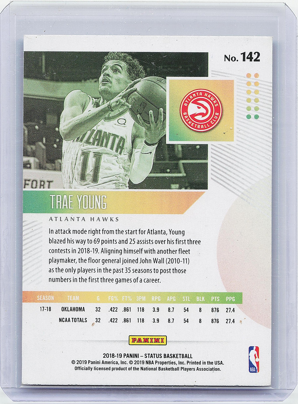 2018-19 Panini Status #142 Trae Young